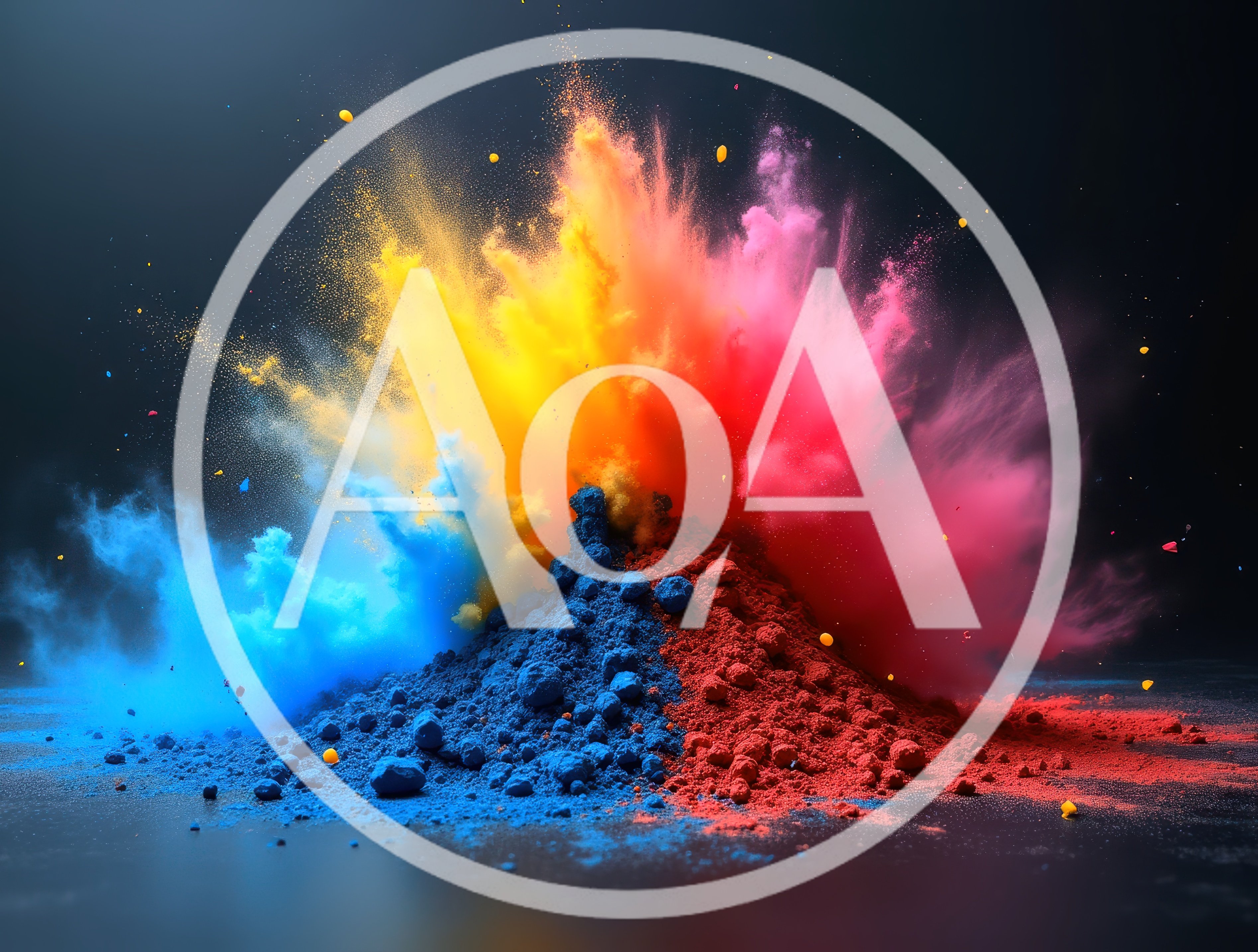 Vibrant Holi Powder Explosion On Dark Background