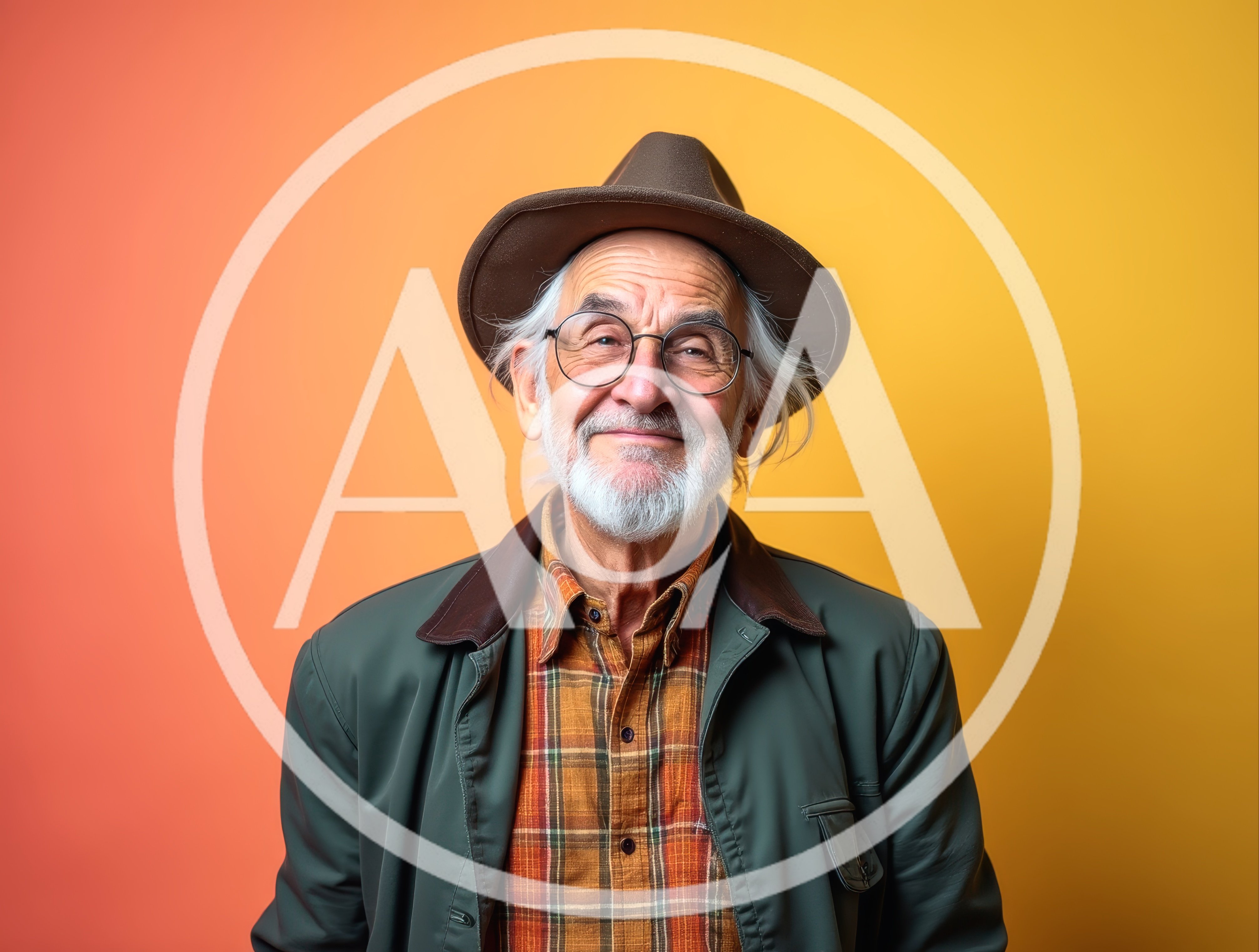 Portrait Of A Smiling Elderly Man In A Hat