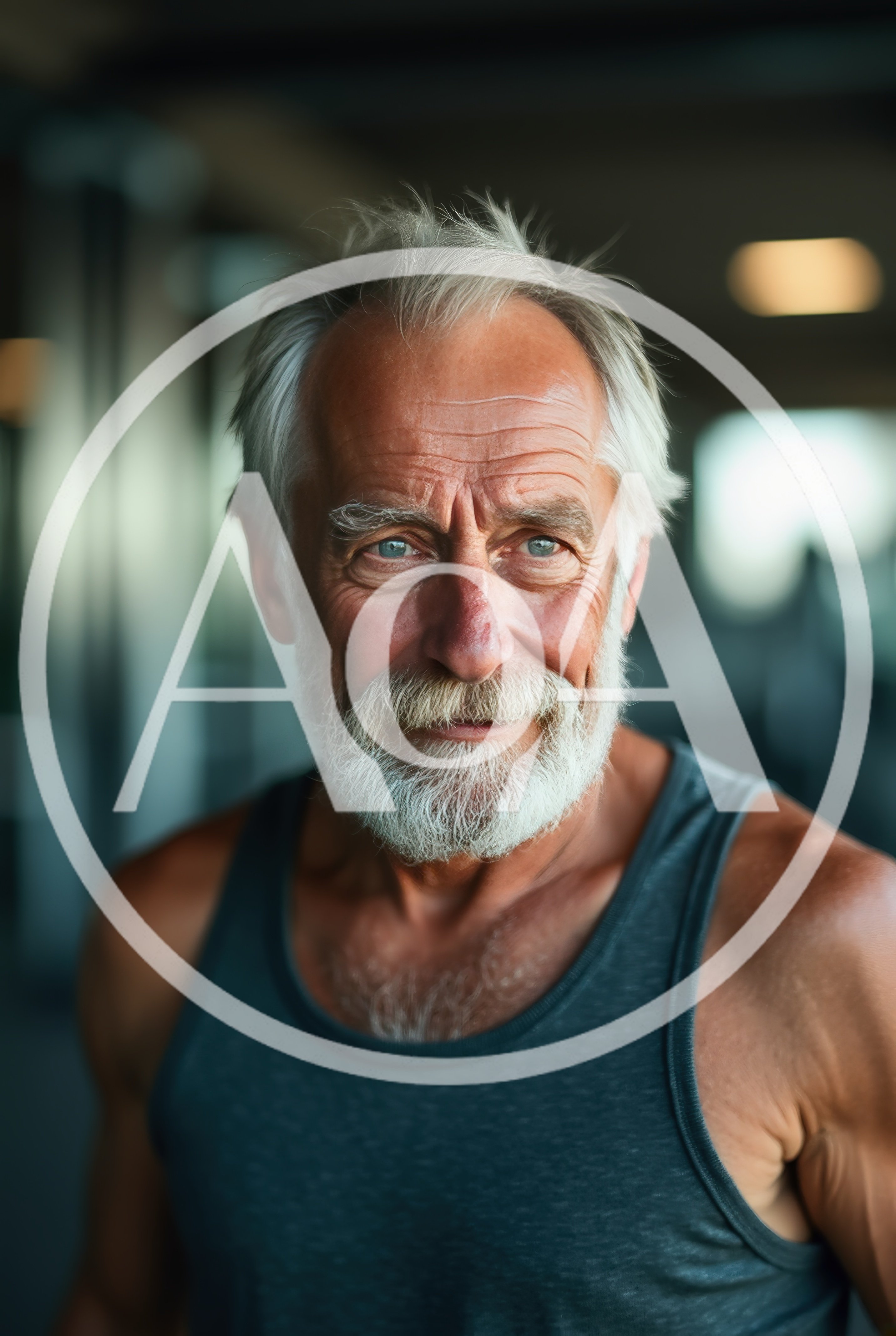 Portrait Of A Fit Senior Man In A Gym