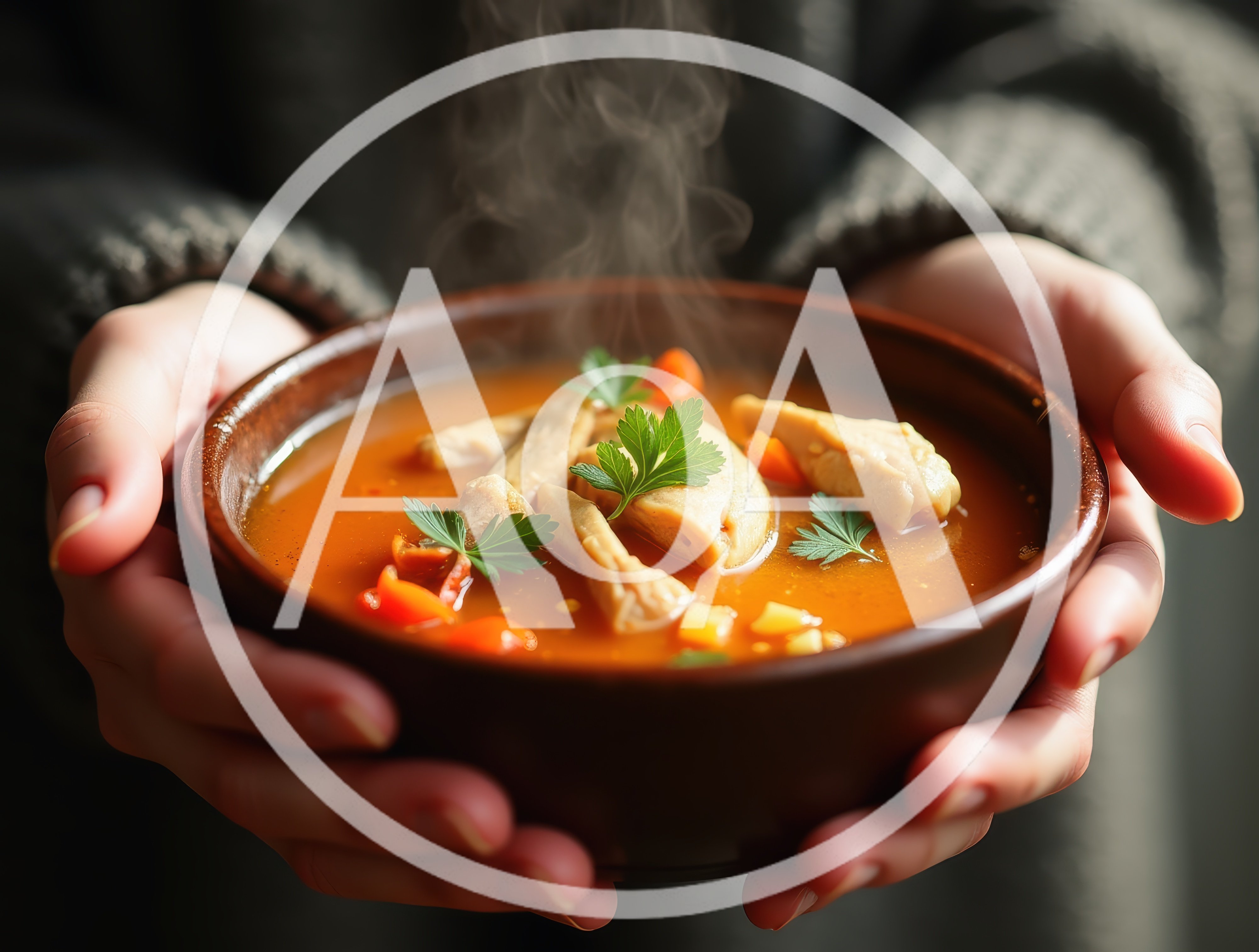 Person Holding A Warm Bowl Of Tomato Soup