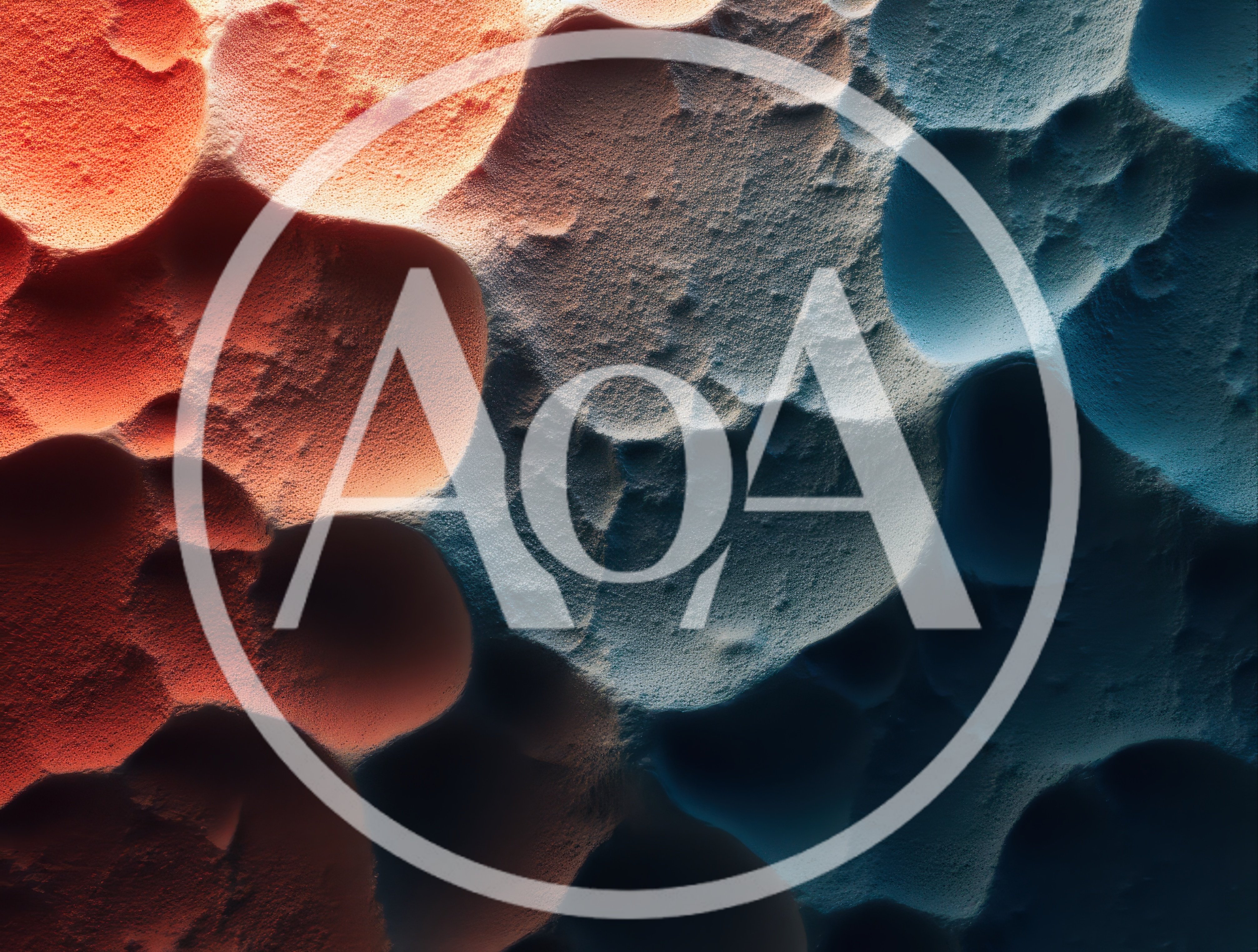 Abstract Textured Surface With Orange And Blue Gradient