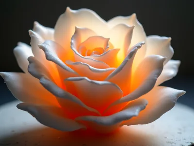 Close Up Of A Glowing White Rose