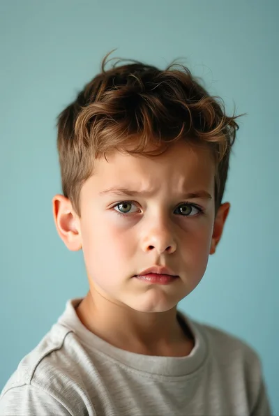Portrait Of A Serious Young Boy