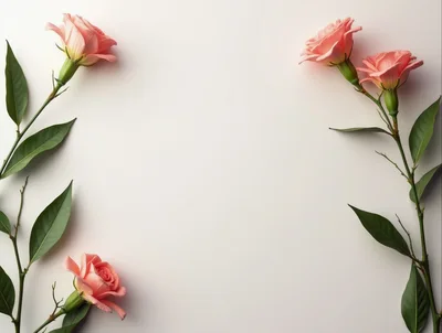 Pink Eustoma Flowers Arranged on White Background