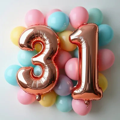 Rose Gold Number Thirty One Balloons