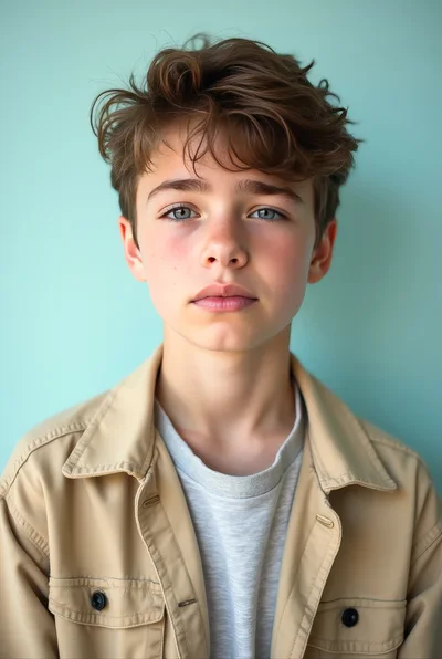 Portrait Of A Young Boy With Messy Hair