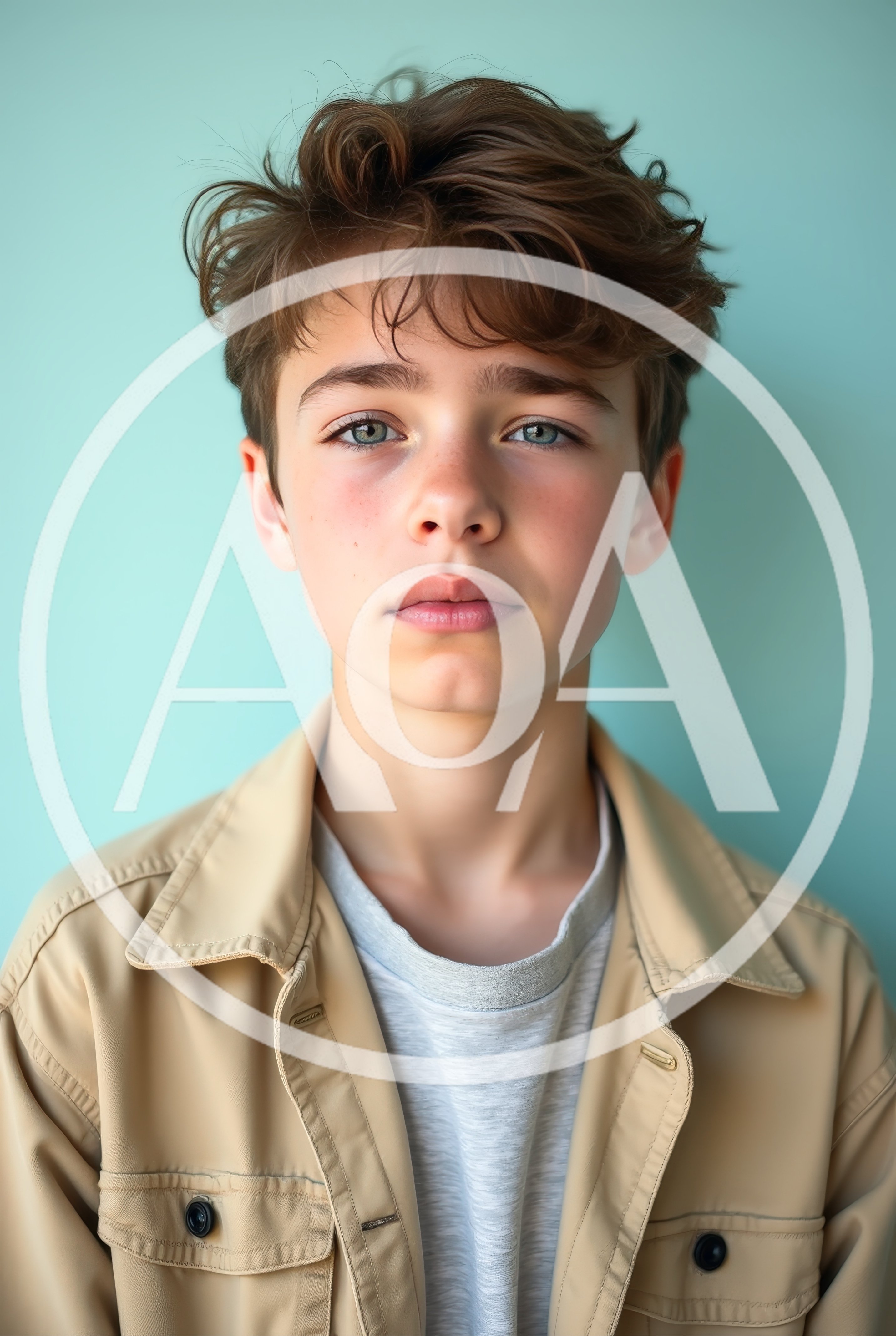 Portrait Of A Young Boy With Messy Hair