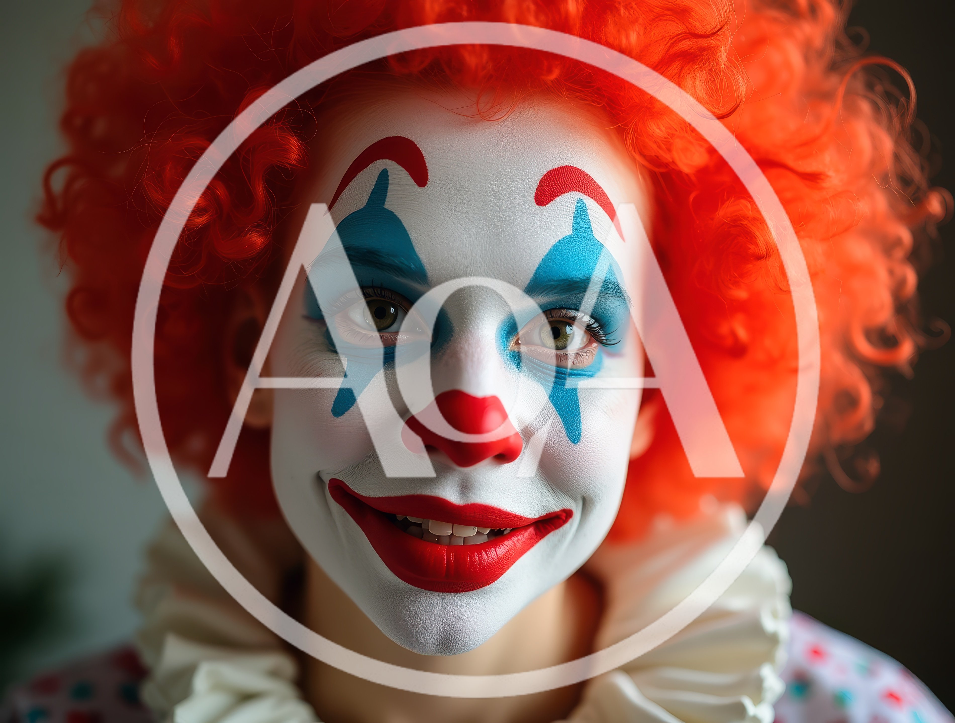 Close Up Portrait Of A Person With Clown Makeup