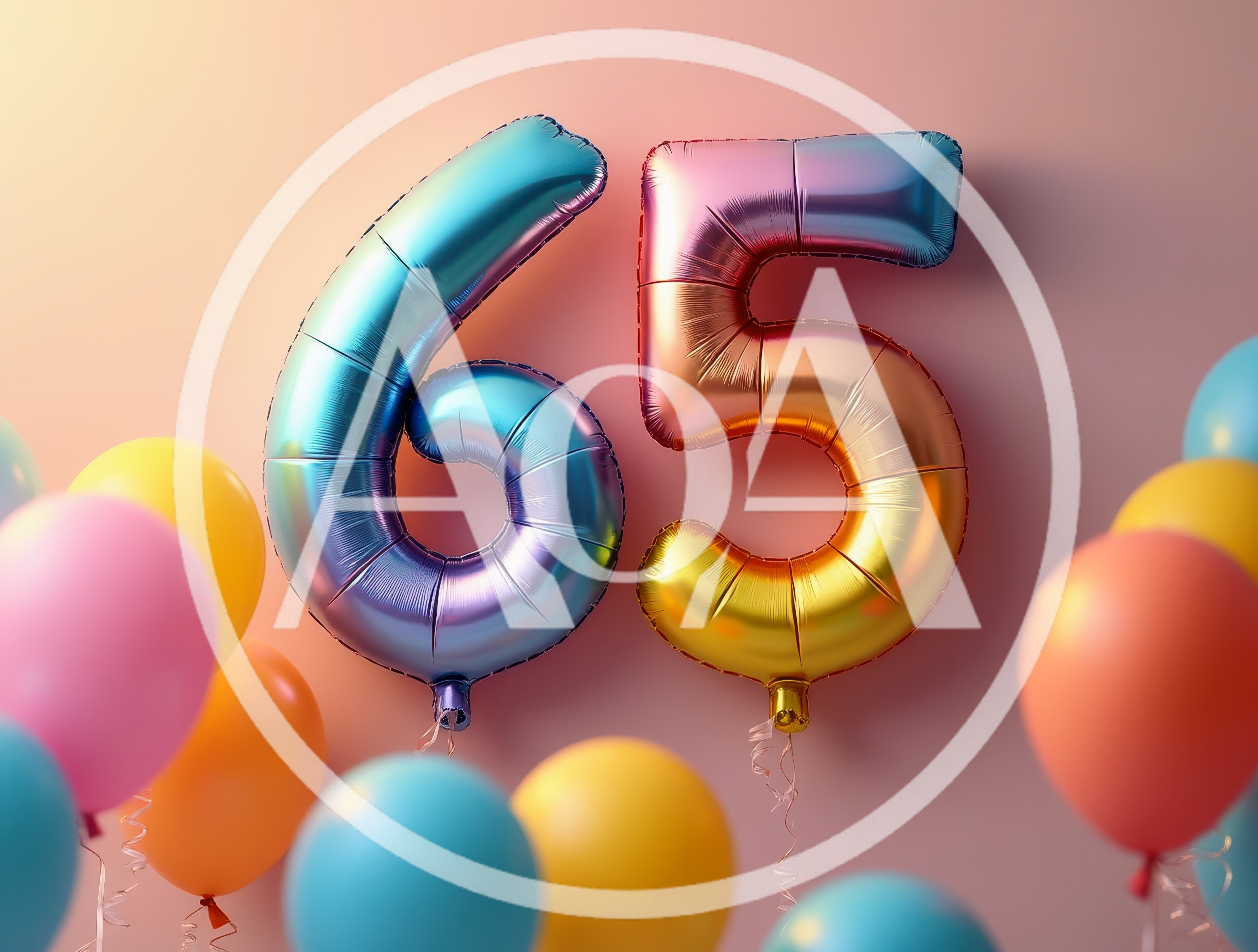 Sixty Five Number Balloons For Birthday Celebration