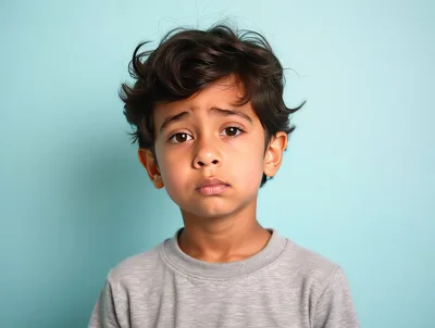 Portrait Of A Sad Young Boy