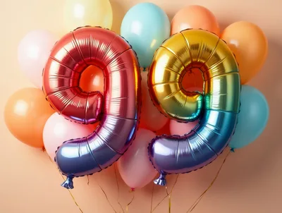 Number 99 Foil Balloons for Birthday Celebration