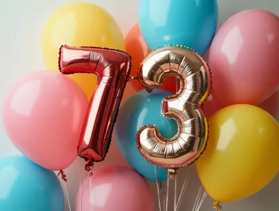 Seventy Three Number Balloons for Birthday Celebration