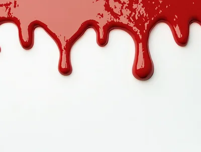 Red Paint Dripping Down A White Surface