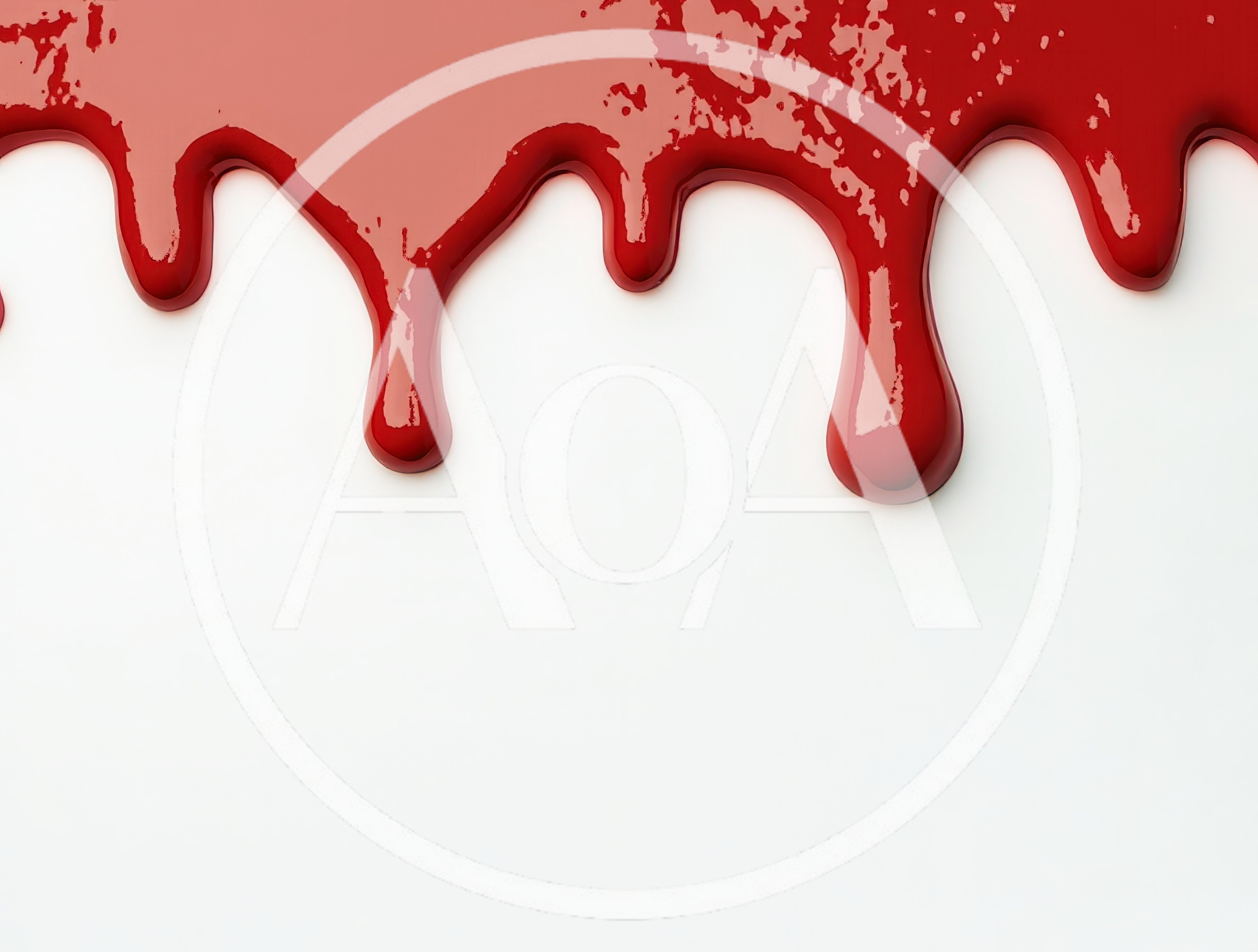 Red Paint Dripping Down A White Surface