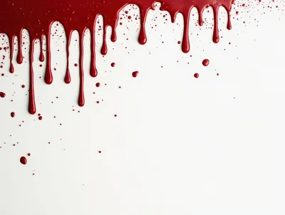 Red Paint Dripping Down A White Background
