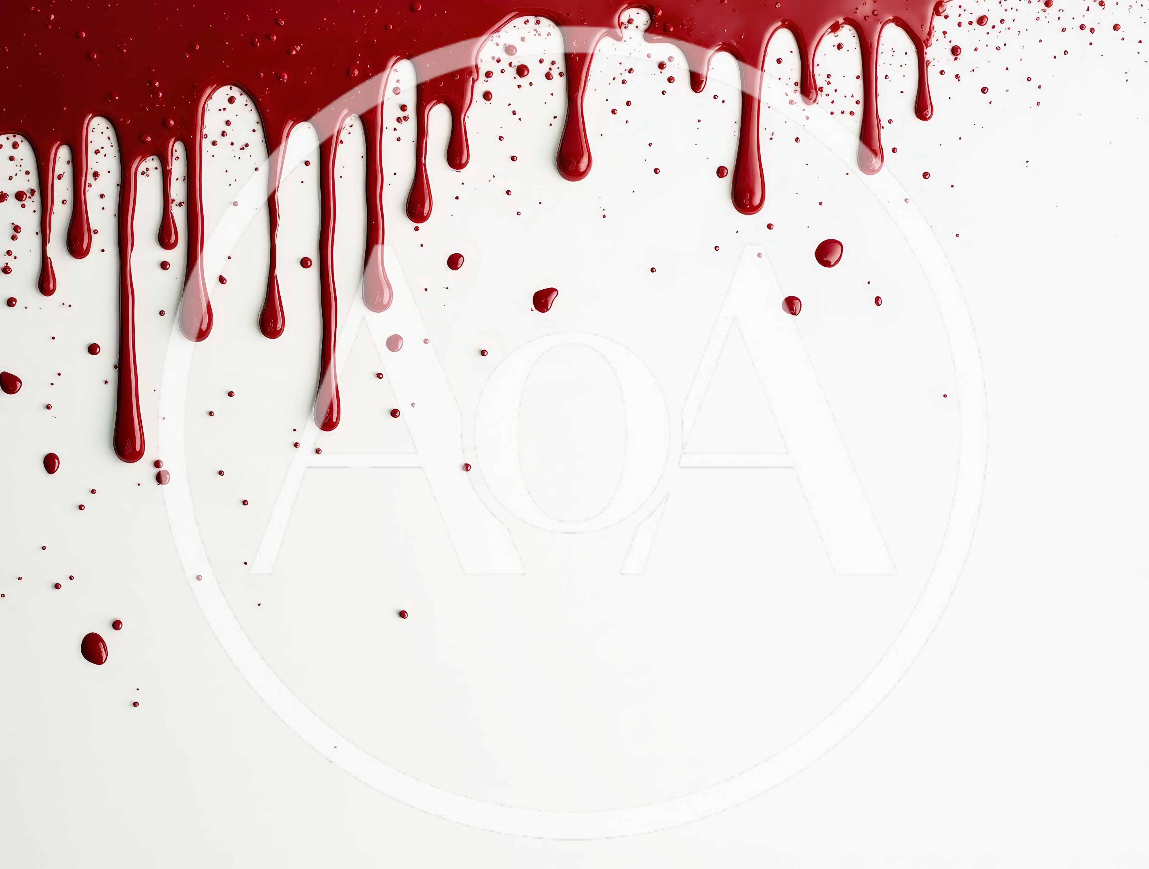 Red Paint Dripping Down A White Background