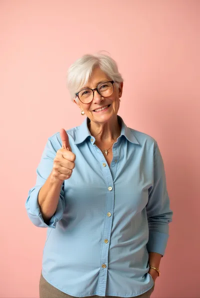 Smiling Senior Woman Giving A Thumbs Up