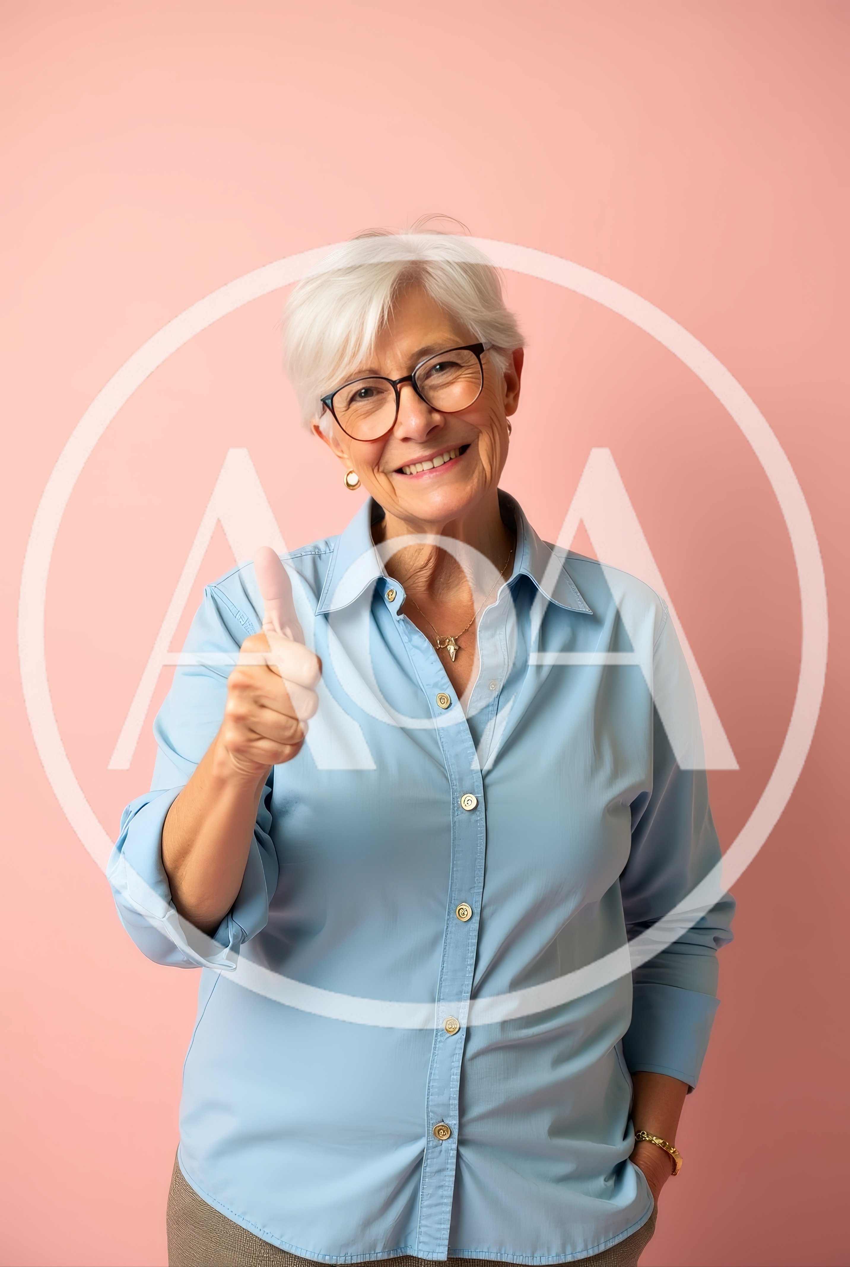 Smiling Senior Woman Giving A Thumbs Up