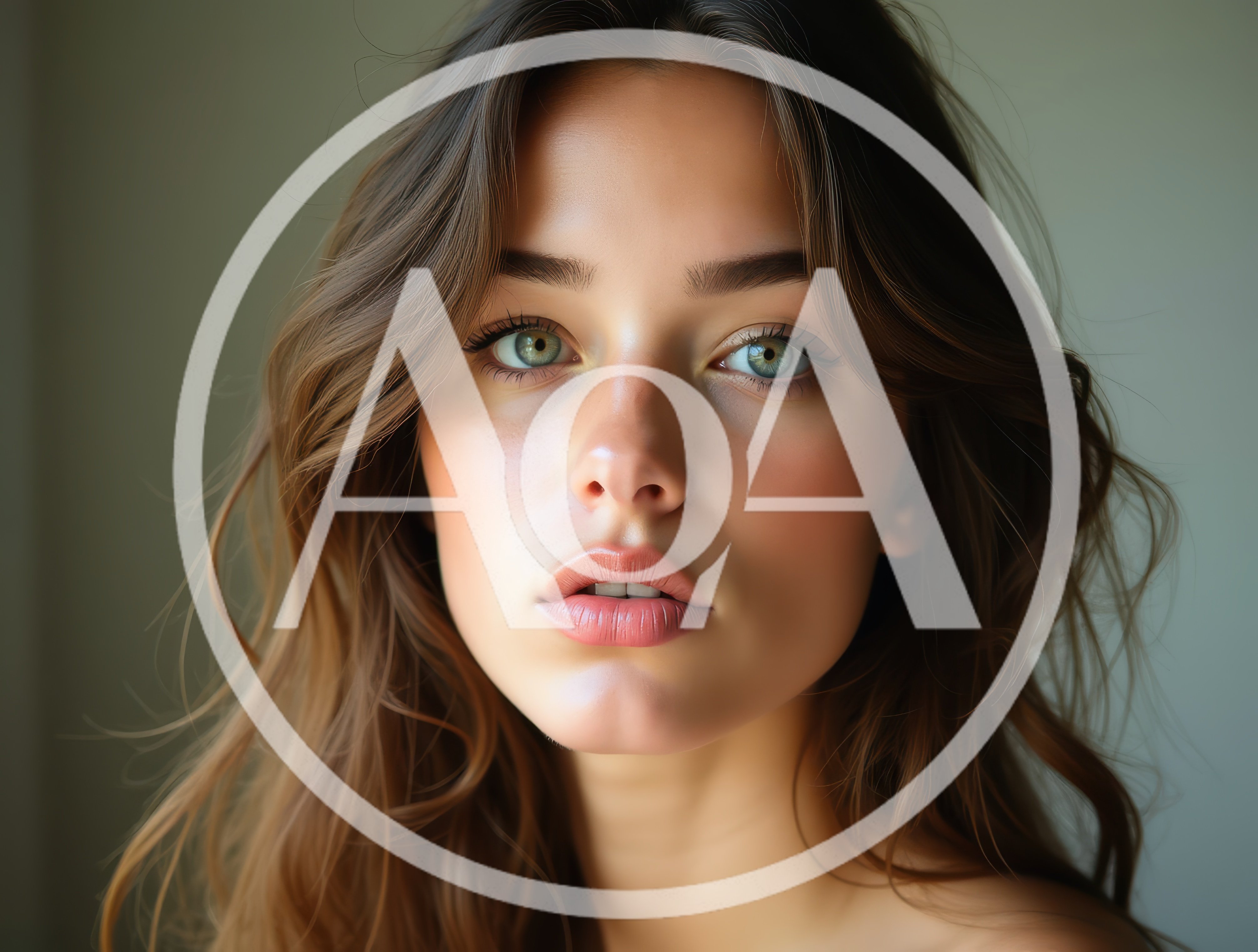Portrait Of A Young Woman With Green Eyes