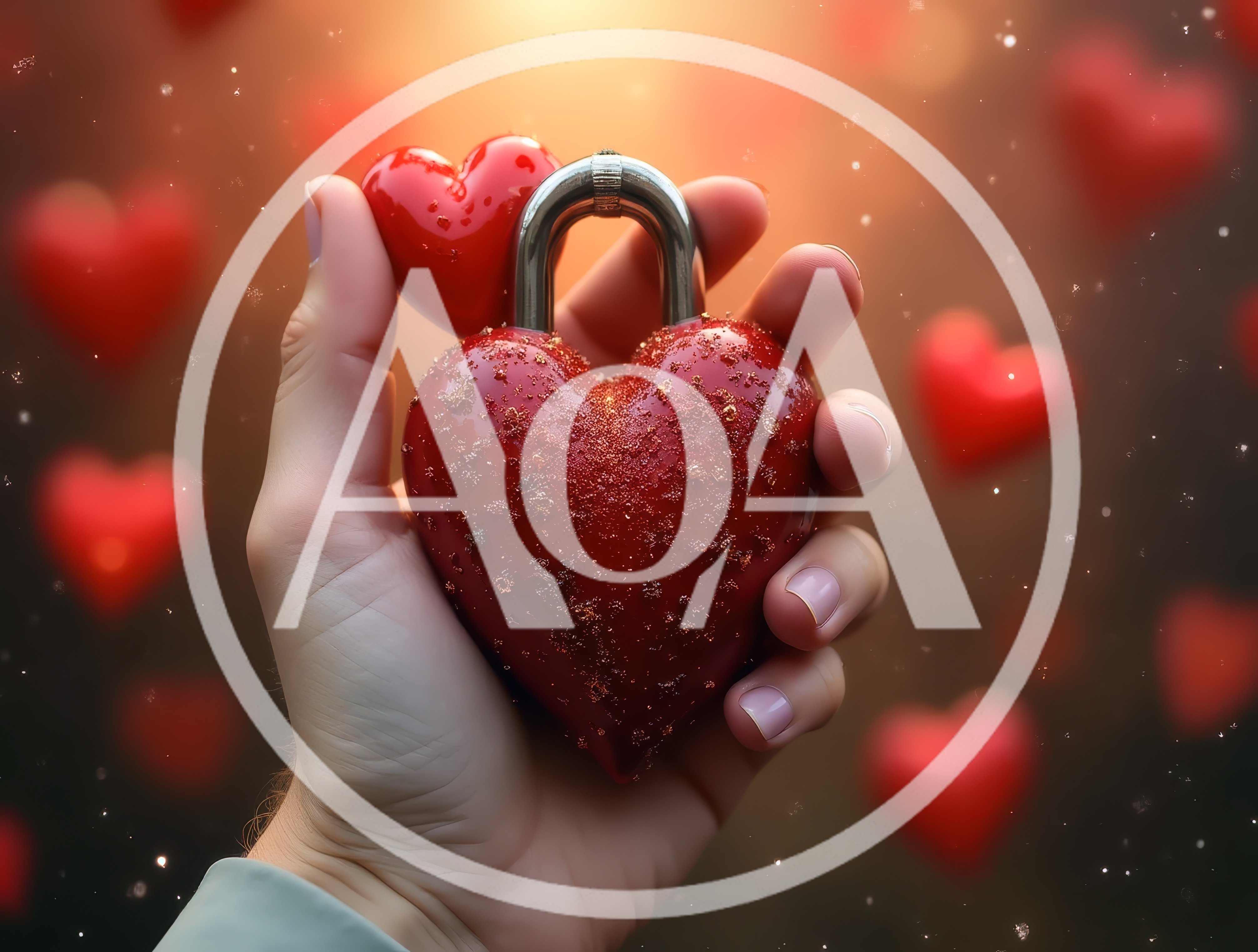 Hand Holding A Heart Shaped Padlock