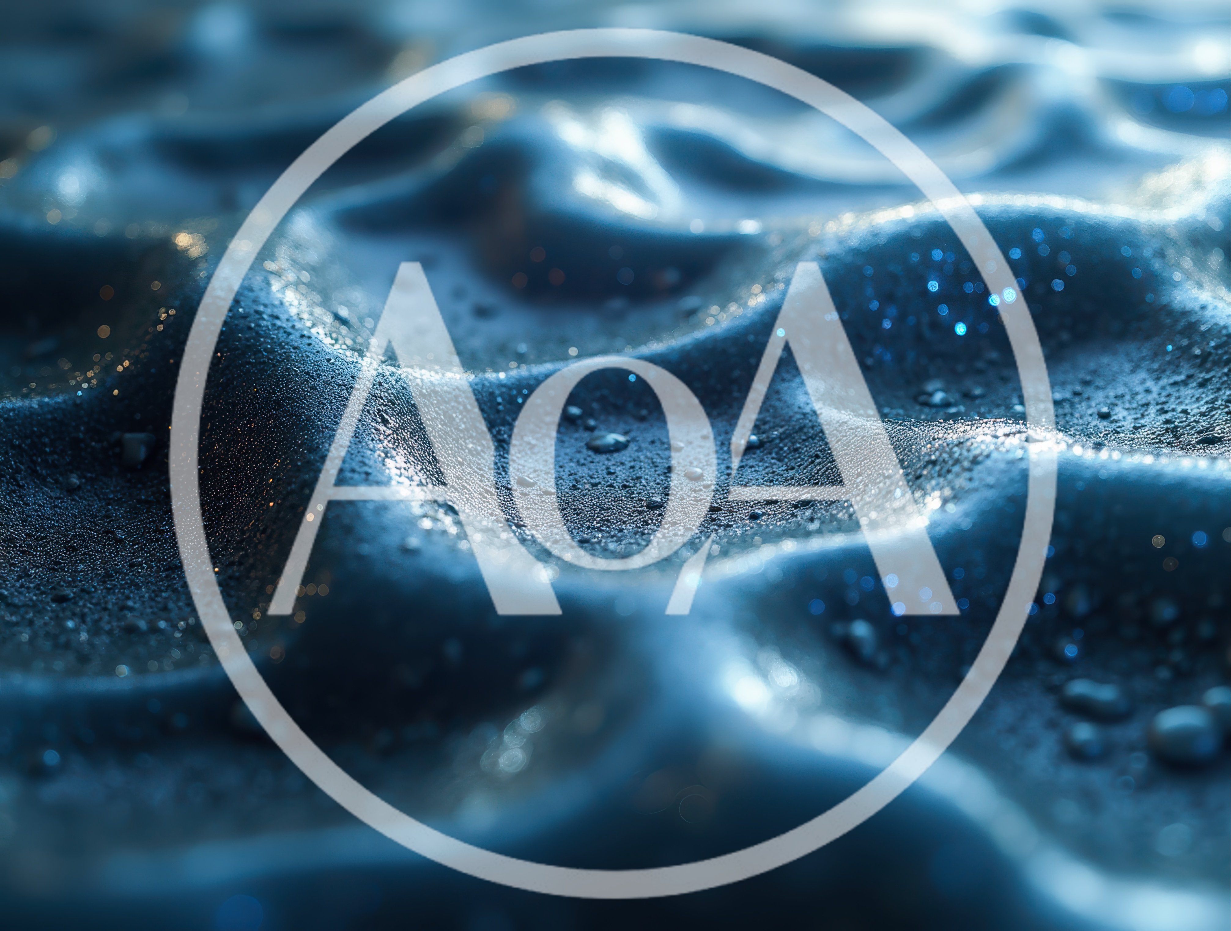 Abstract Blue Wavy Surface With Water Droplets