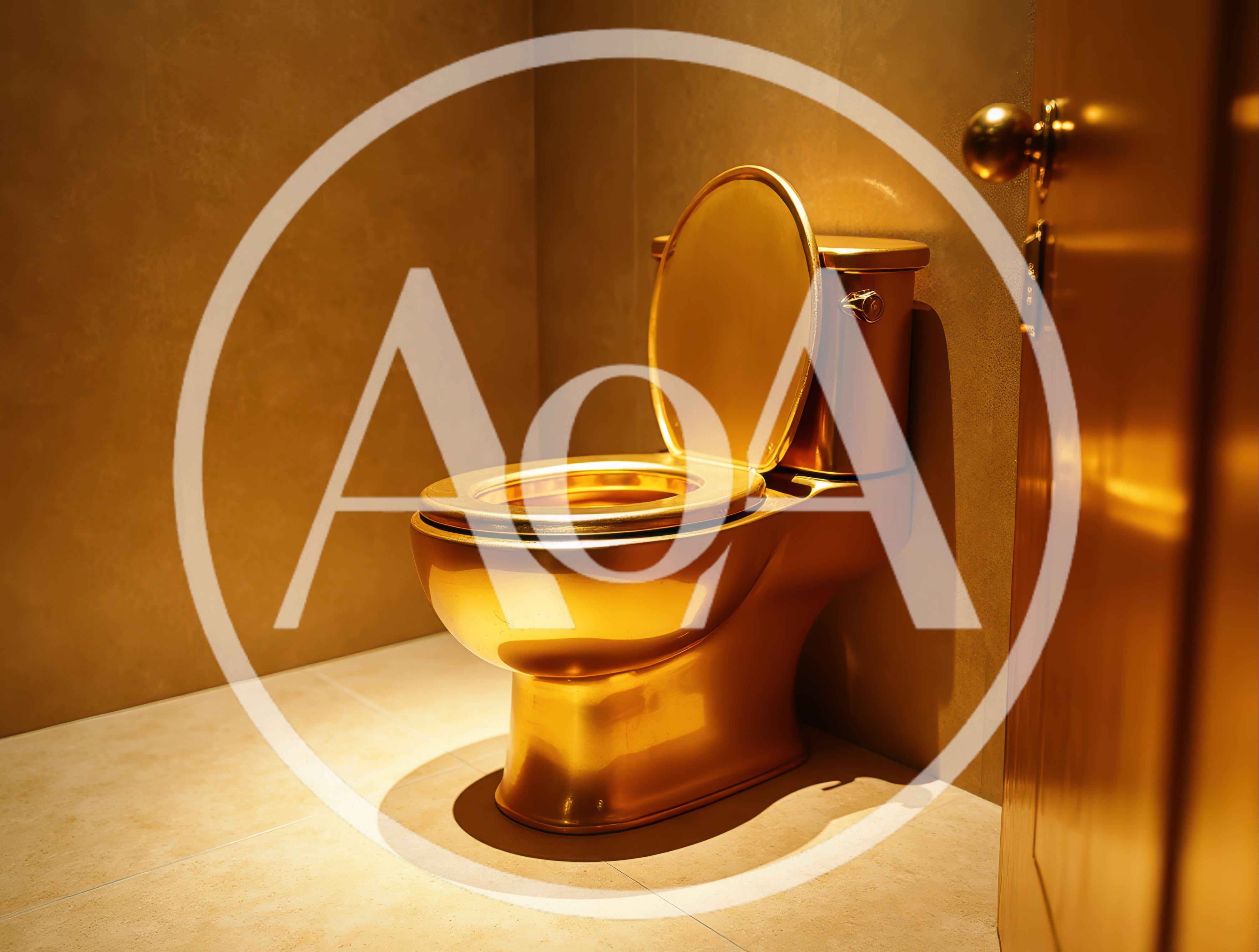 Luxury Golden Toilet In A Modern Bathroom Interior