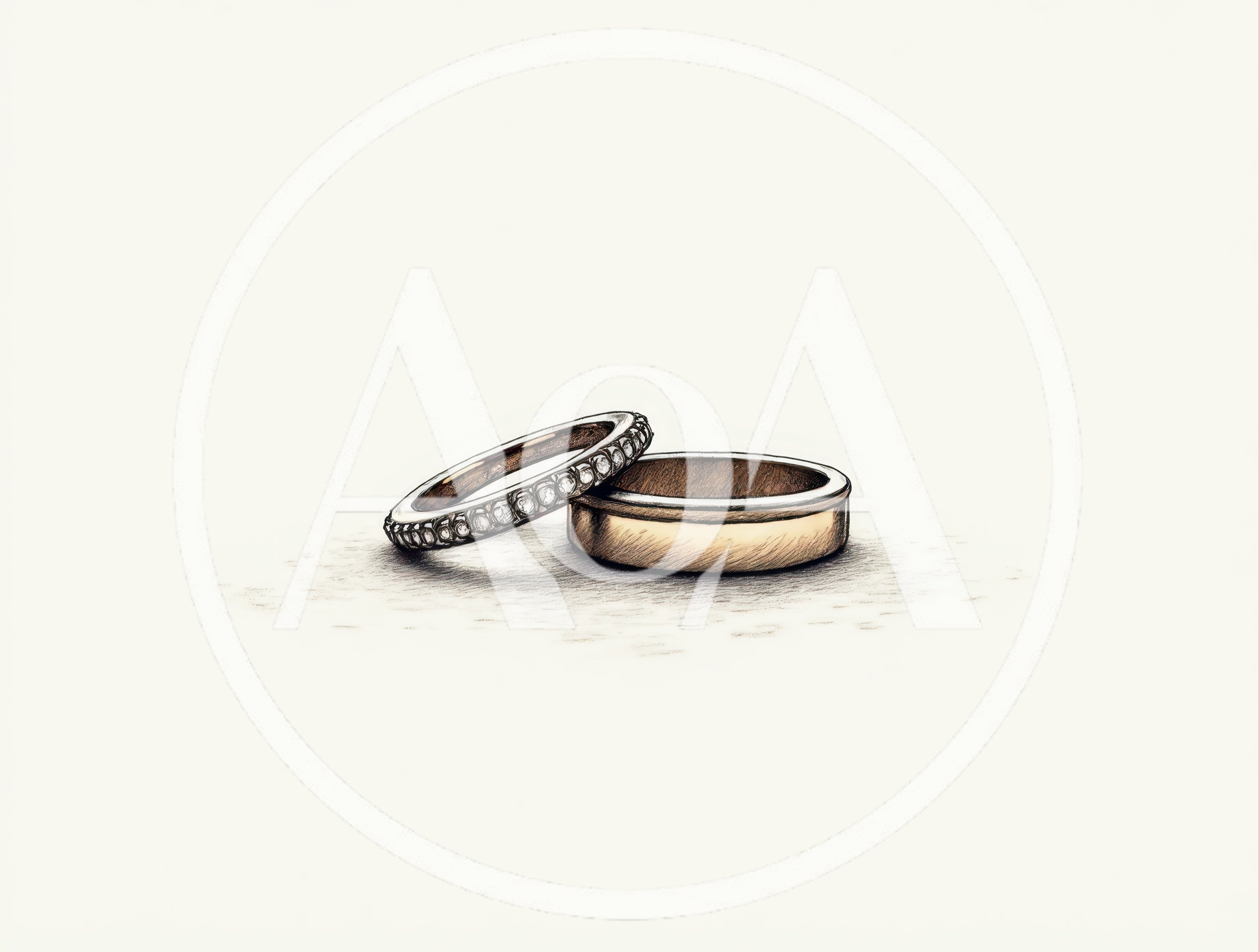 Two Wedding Rings Resting On A White Surface