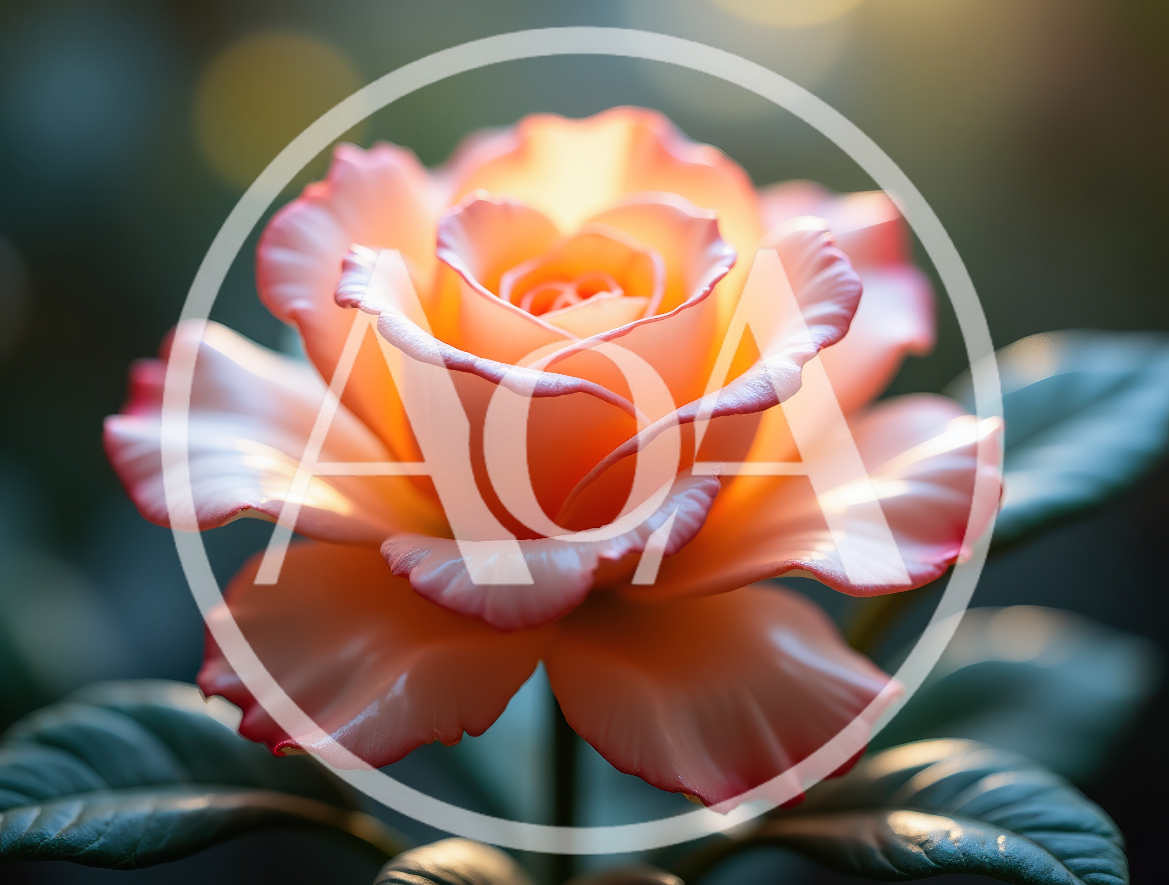 Close Up Of A Peach Colored Rose In Bloom