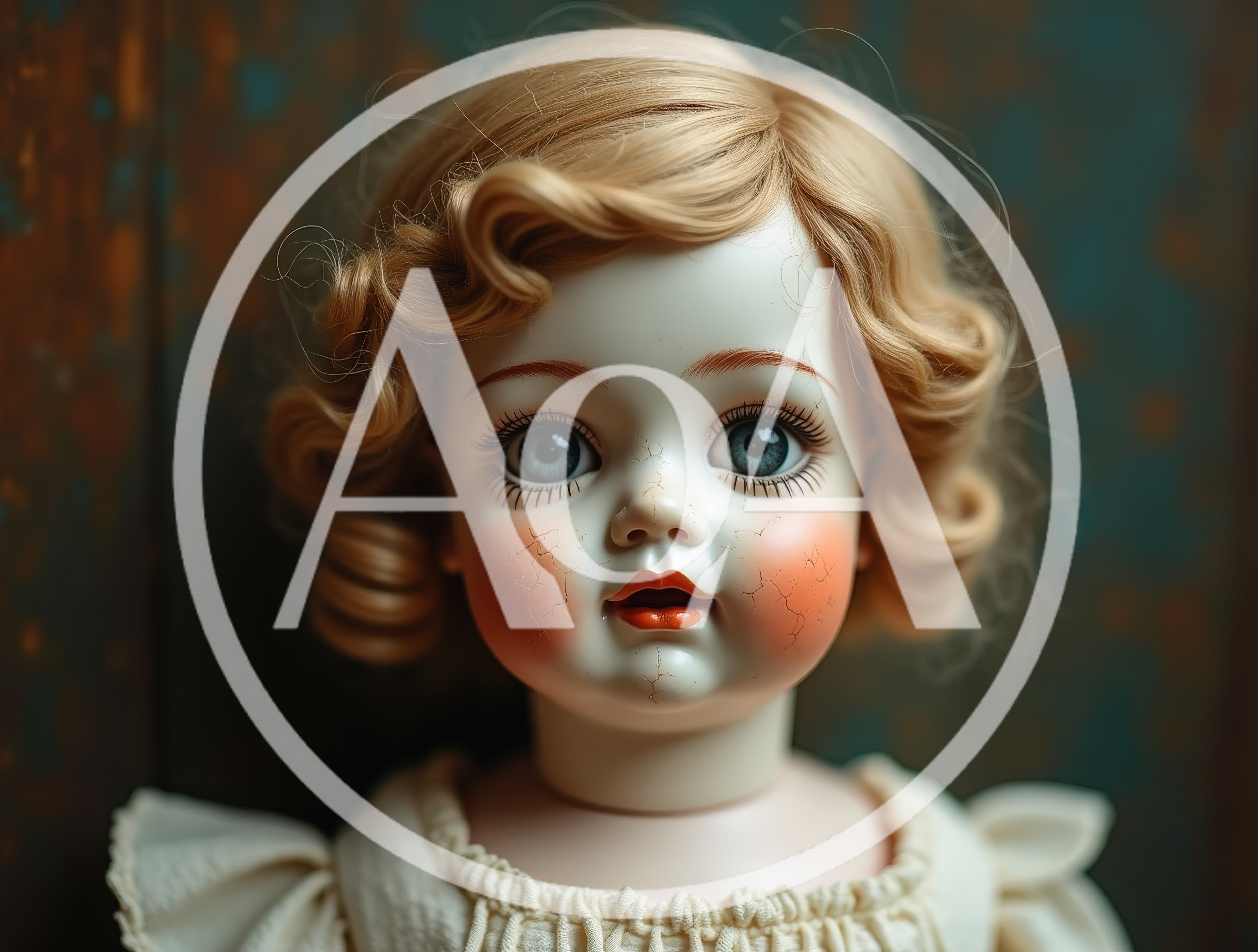 Vintage Porcelain Doll With Cracked Face