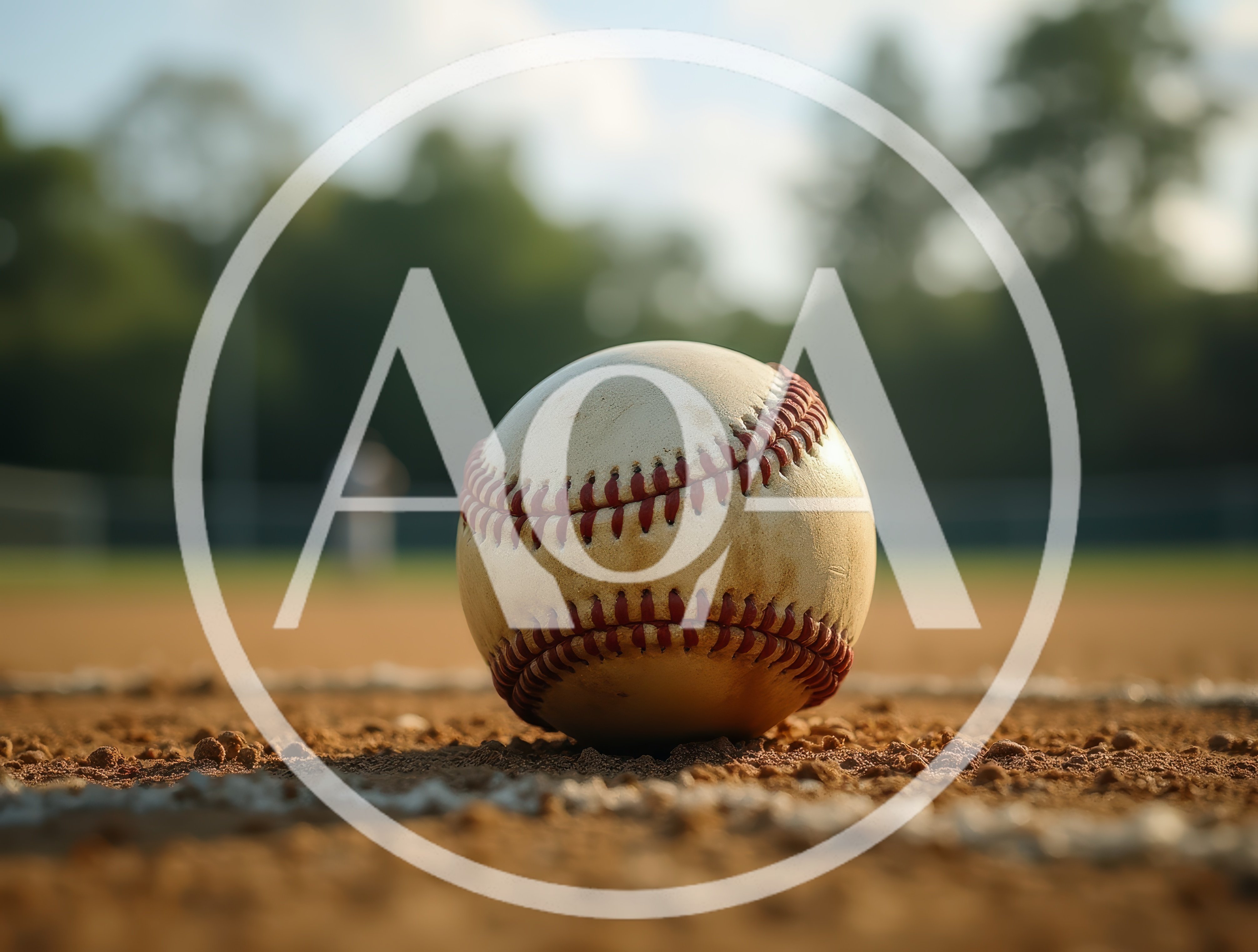 Worn Baseball Resting On A Dirt Infield