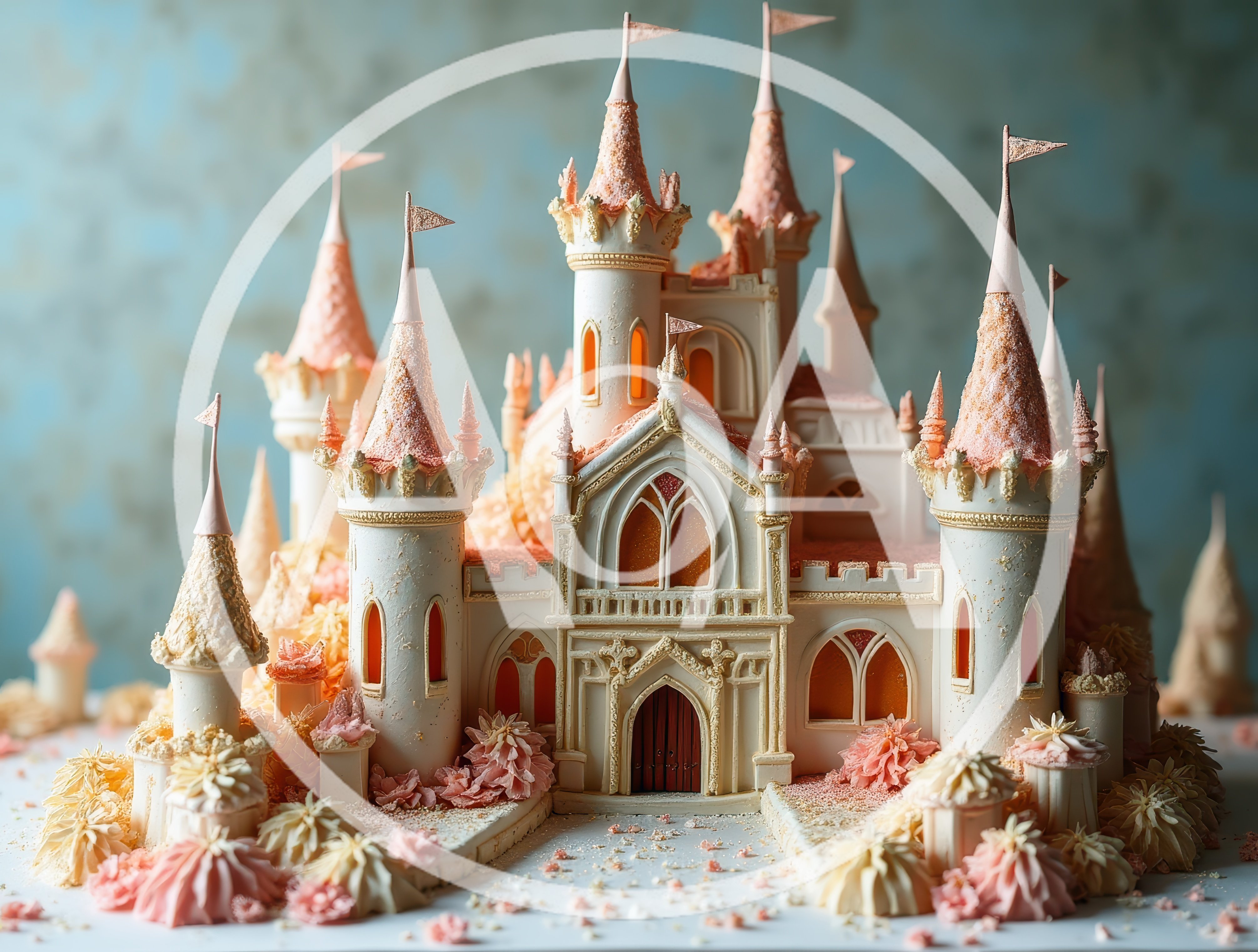 Intricate Edible Gingerbread Castle Cake Decoration
