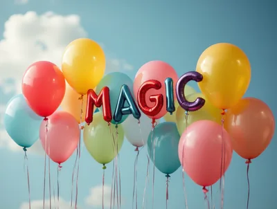 Colorful Balloons With Magic Foil Letter Balloons
