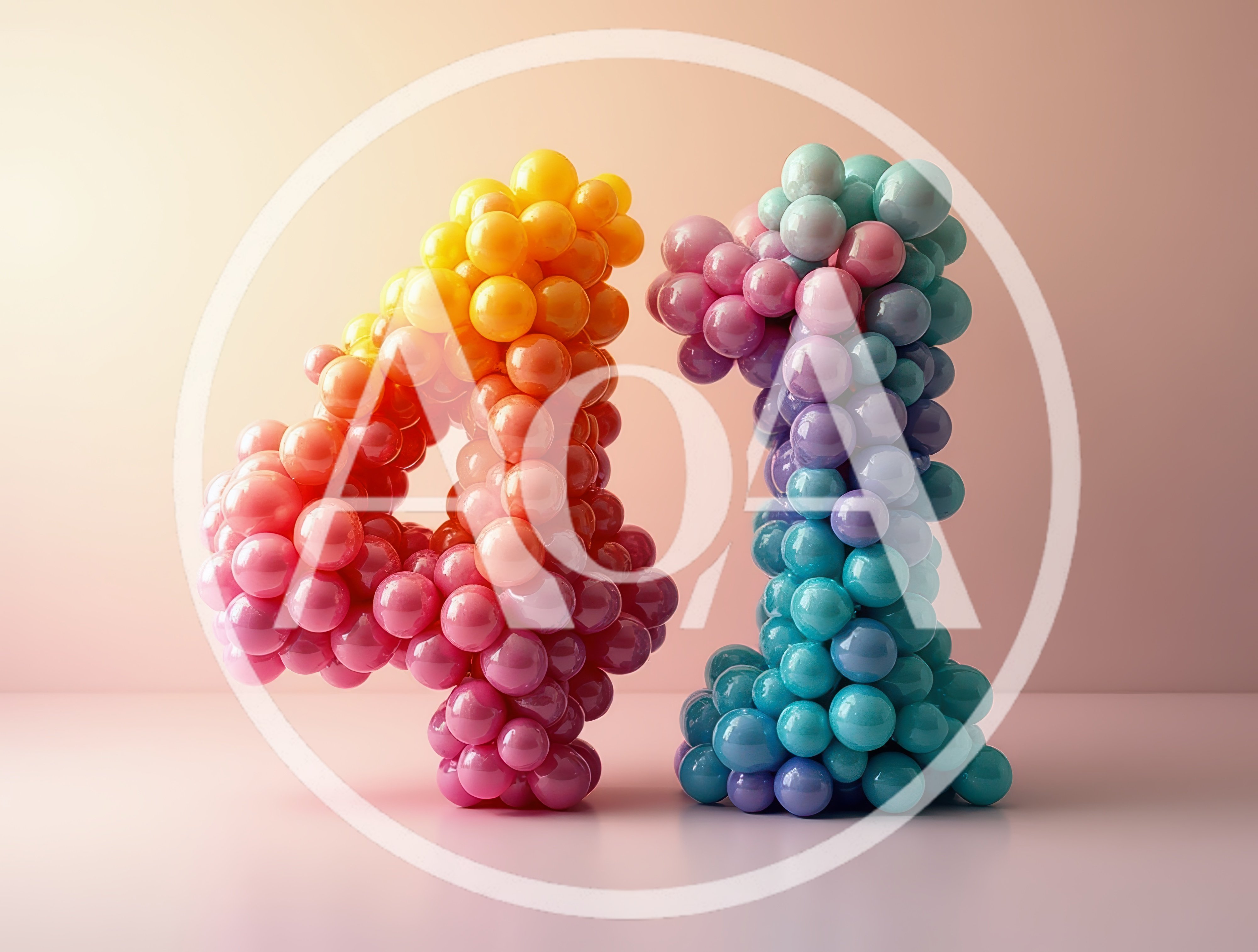 Number Forty One Made Of Glossy Colorful Spheres