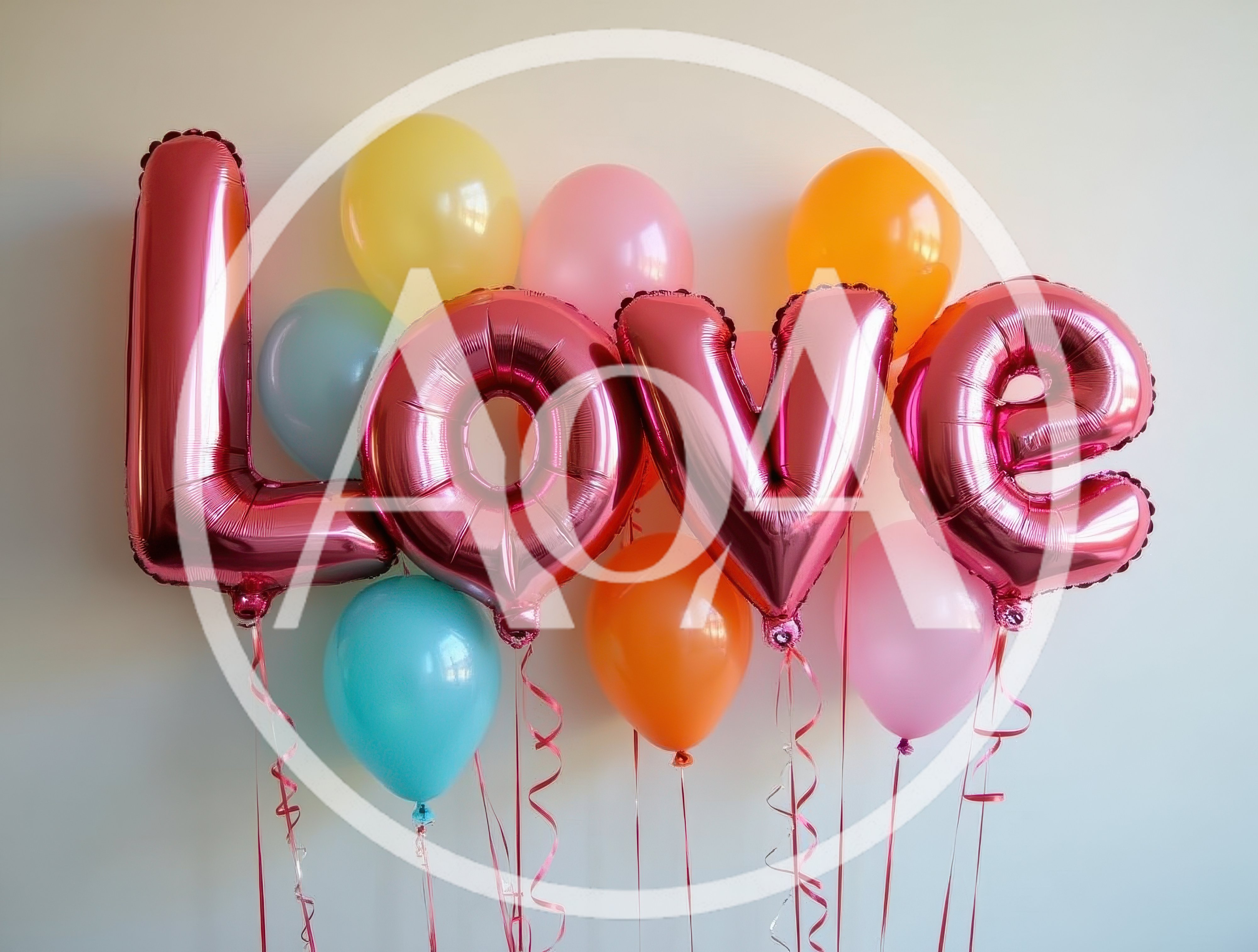 Love Balloon Letters With Colorful Party Balloons