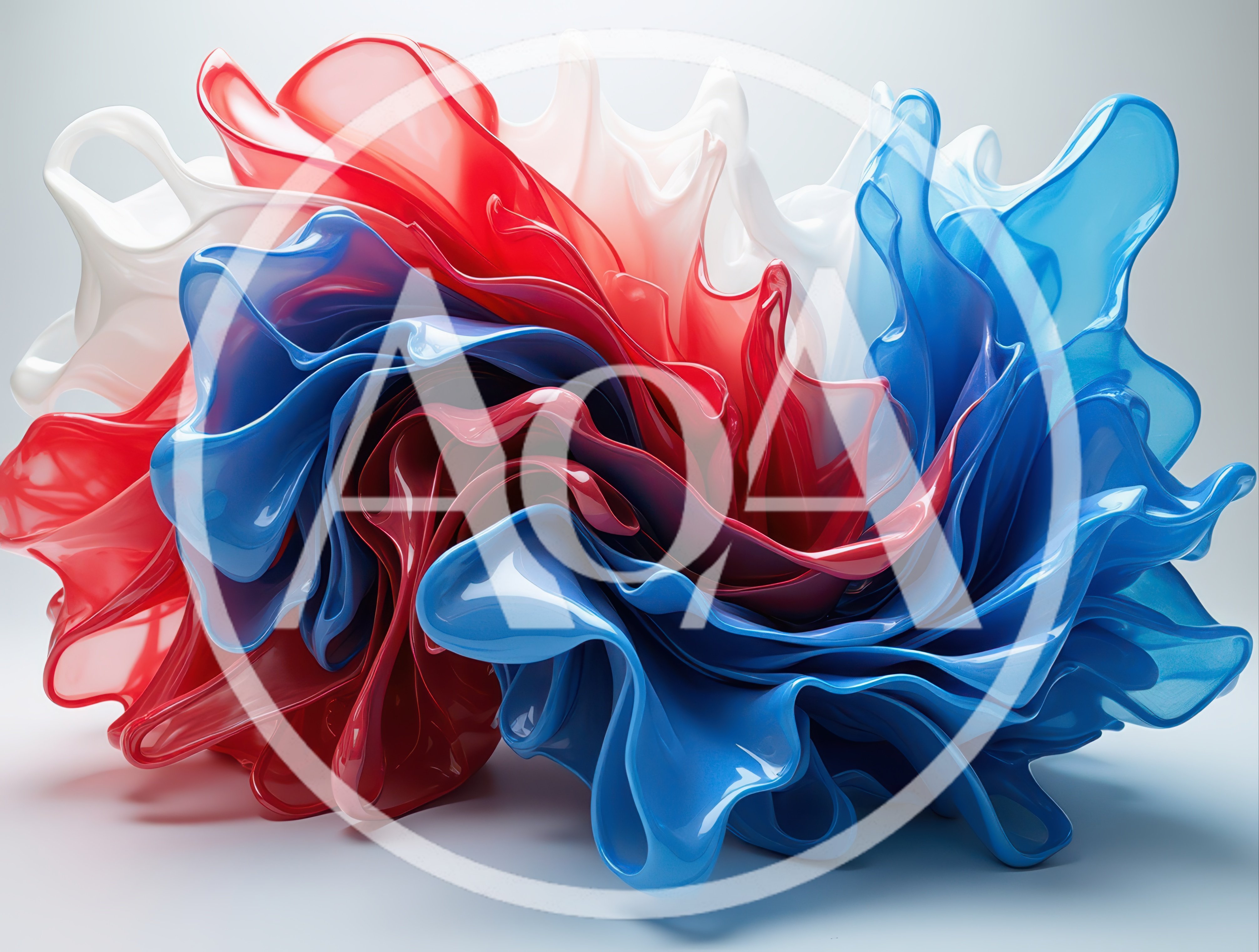 Abstract Fluid Motion With Red White And Blue Waves