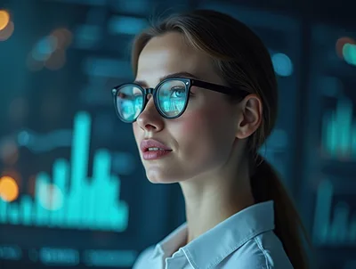 Professional Data Analyst Examining Digital Financial Charts