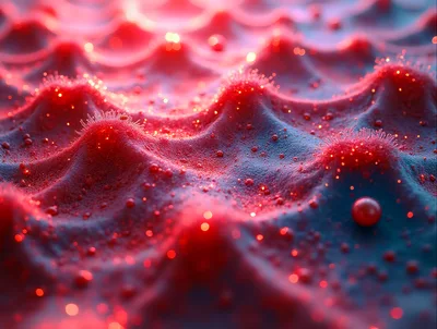 Microscopic View Of Biological Cell Surface Structures