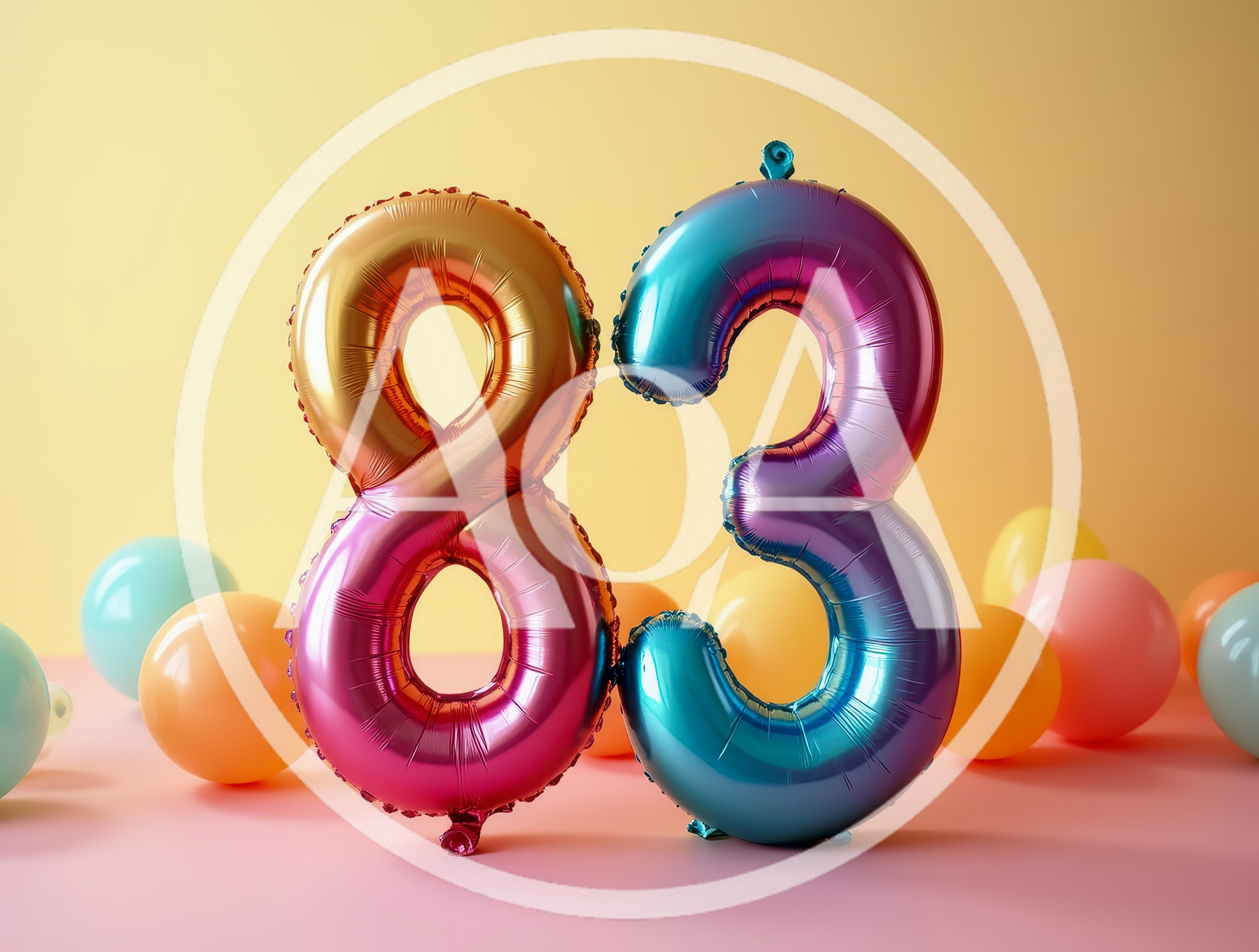 Number 83 Foil Balloons for Birthday Celebration