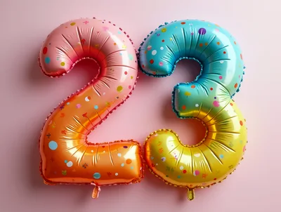 Colorful Number Twenty Three Foil Balloons