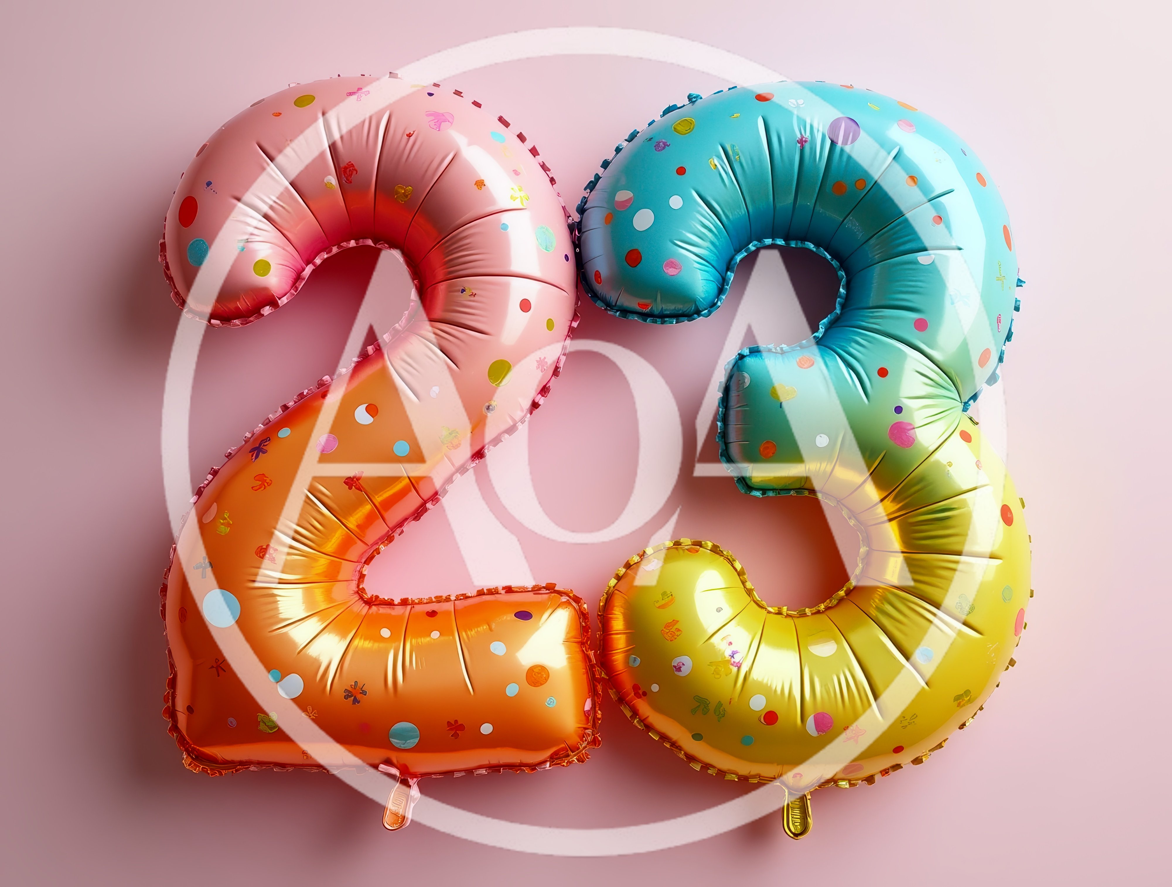 Colorful Number Twenty Three Foil Balloons