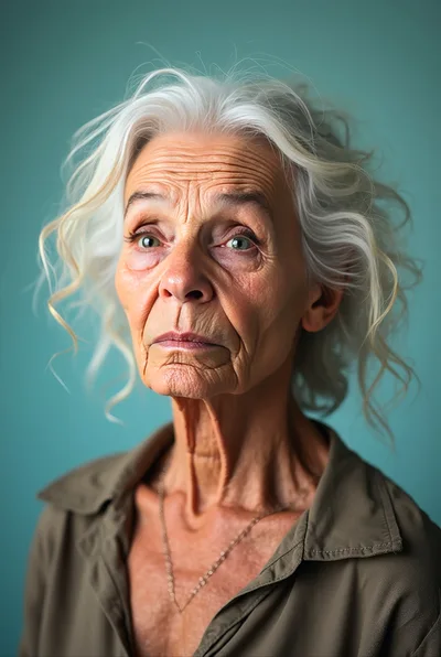 Portrait Of An Elderly Woman With Silver Hair