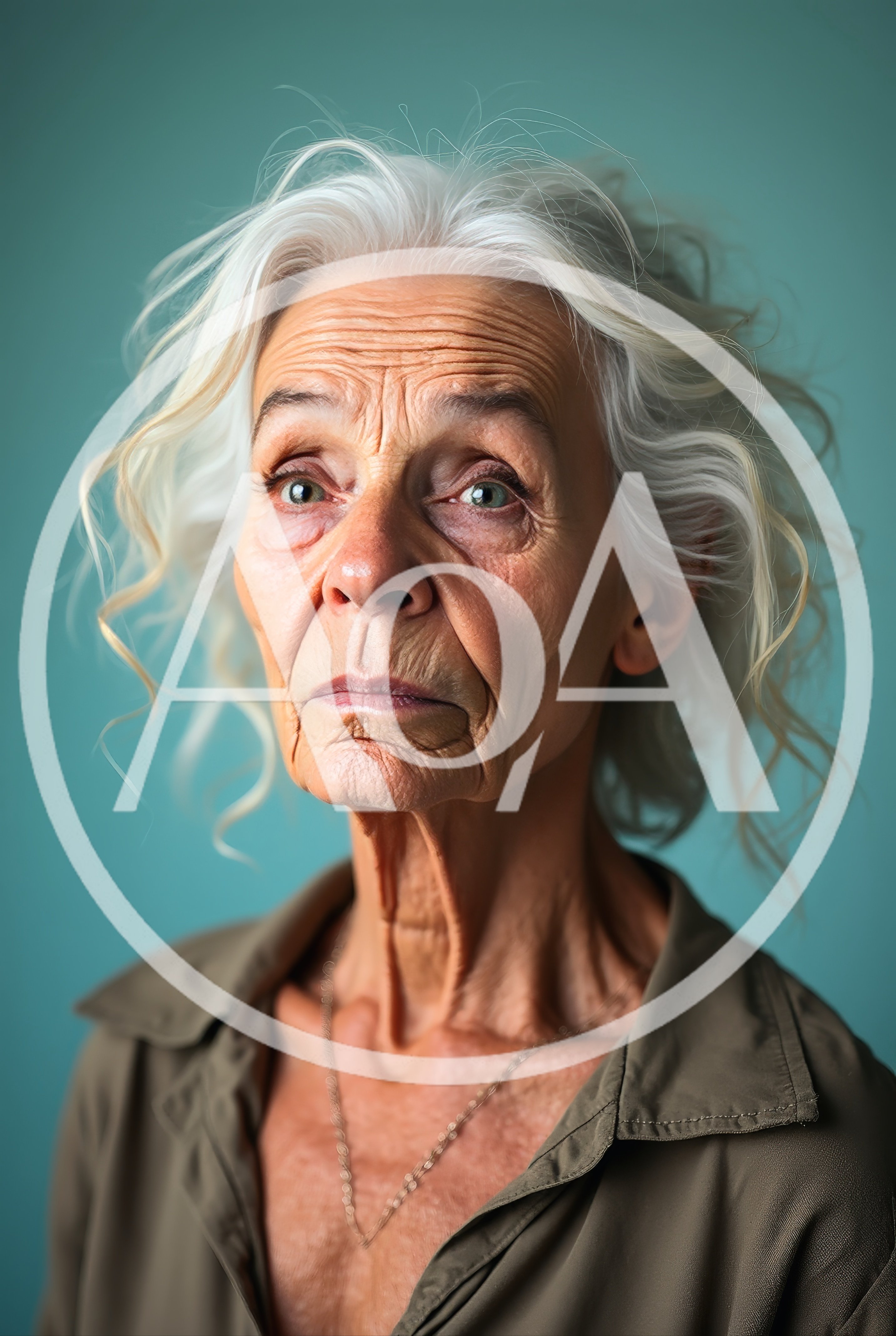 Portrait Of An Elderly Woman With Silver Hair