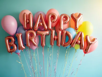 Rose Gold Happy Birthday Foil Balloons