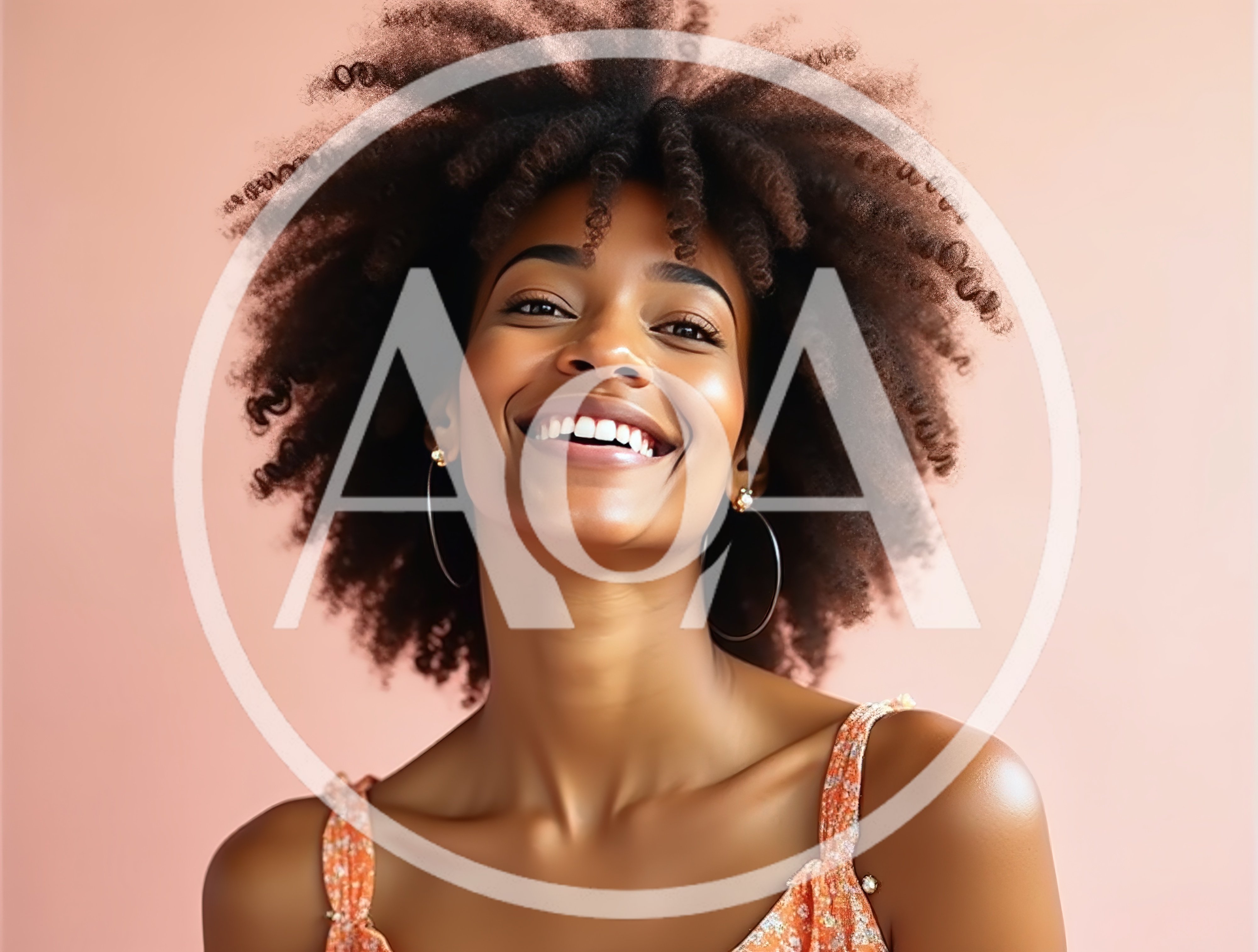 Smiling Young Woman With Natural Afro Hairstyle