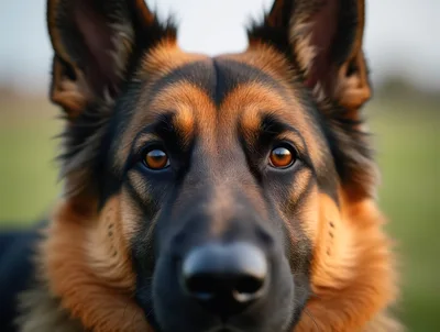 Close Up Portrait Of A German Shepherd Dog