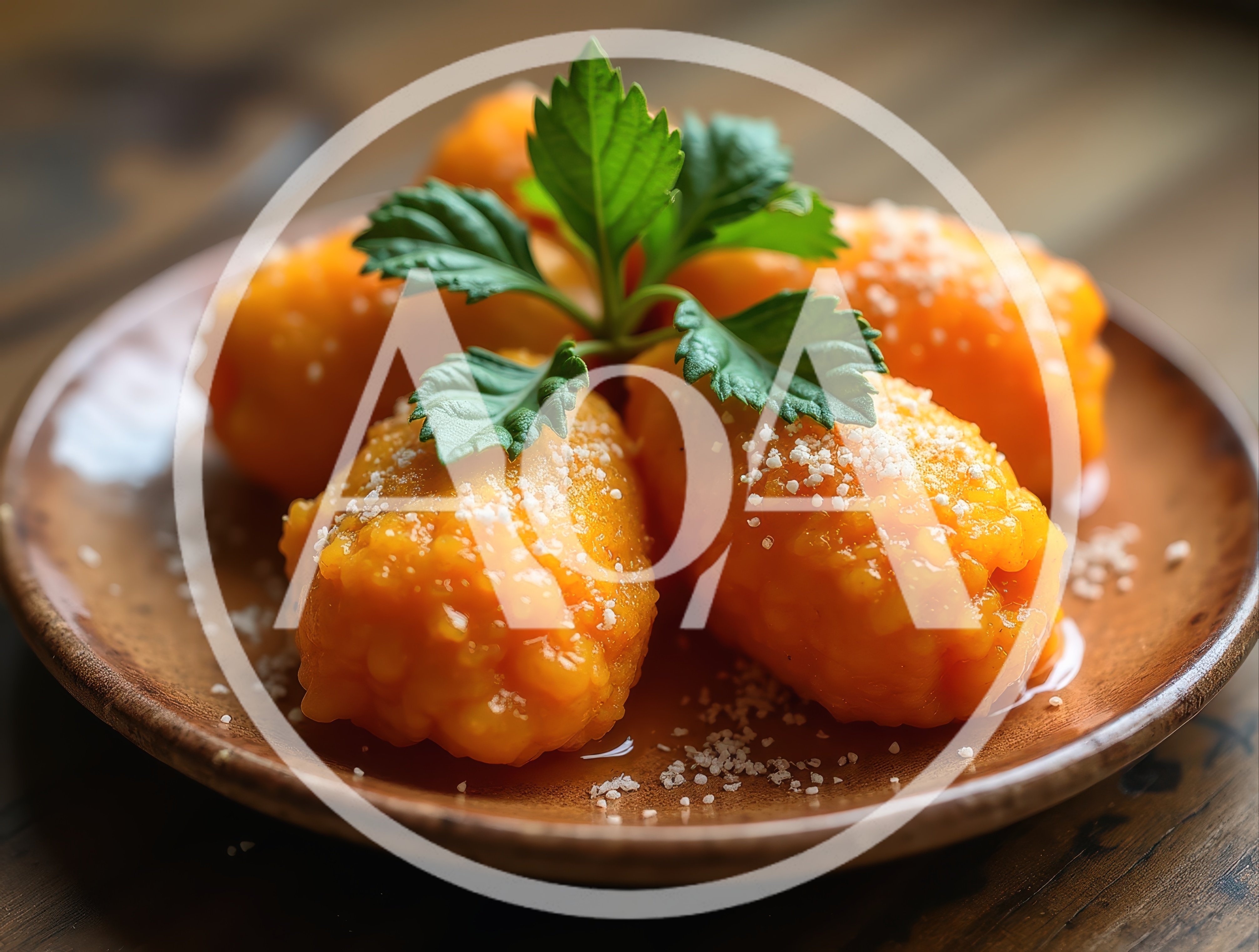 Gourmet Pumpkin Risotto Croquettes On A Ceramic Plate