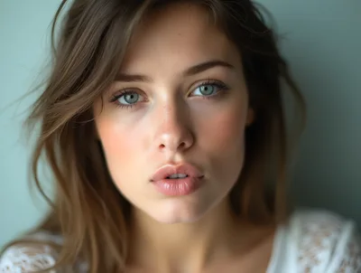 Portrait Of A Young Woman With Blue Eyes