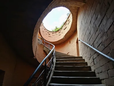 Spiral Staircase Inside An Ancient Brick Tower