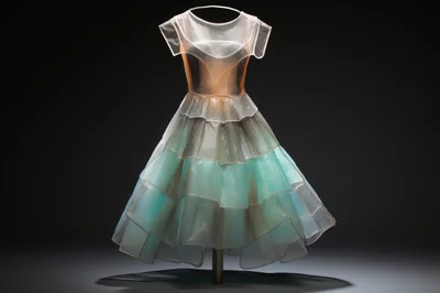 Translucent Layered Plastic Dress On Display