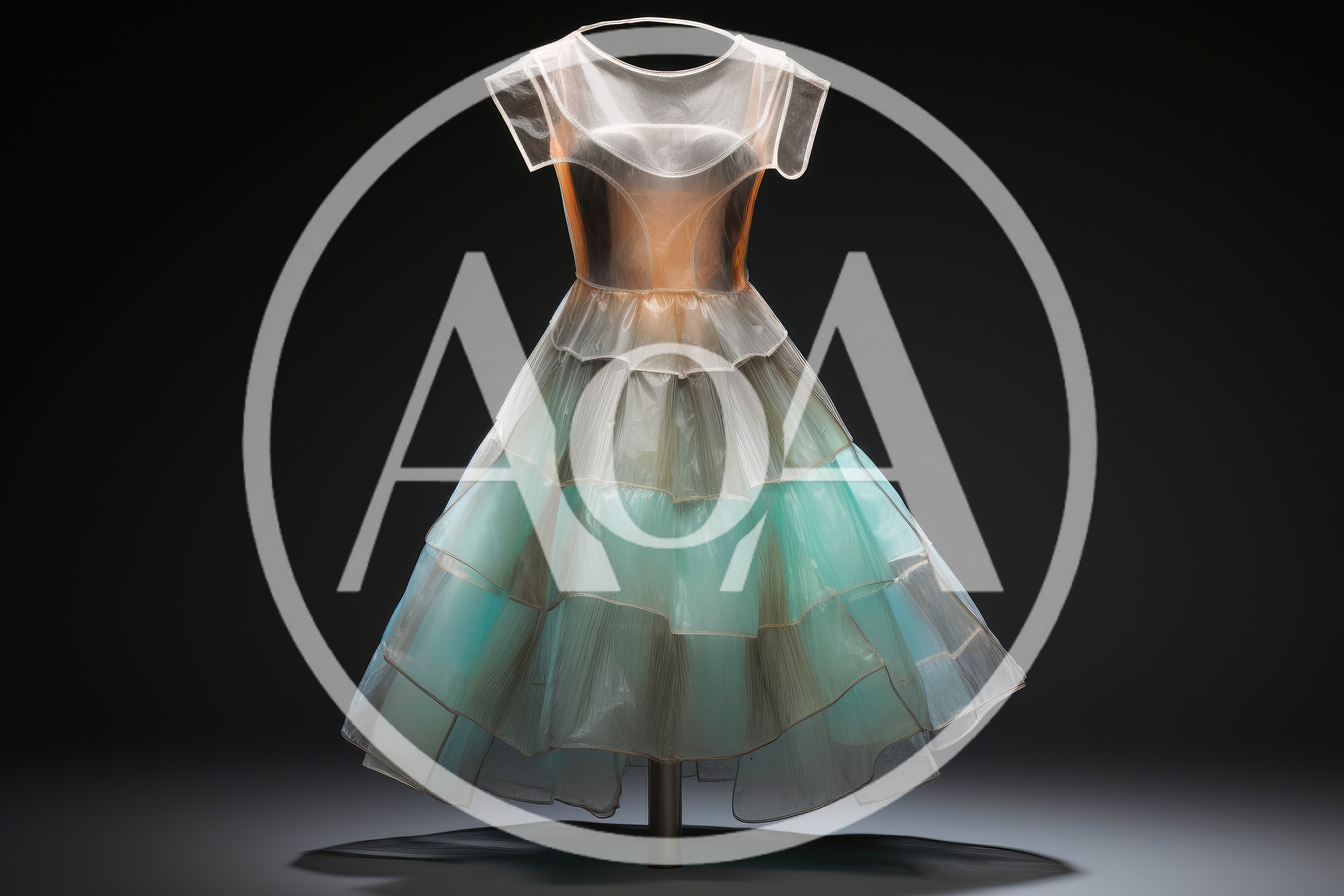 Translucent Layered Plastic Dress On Display